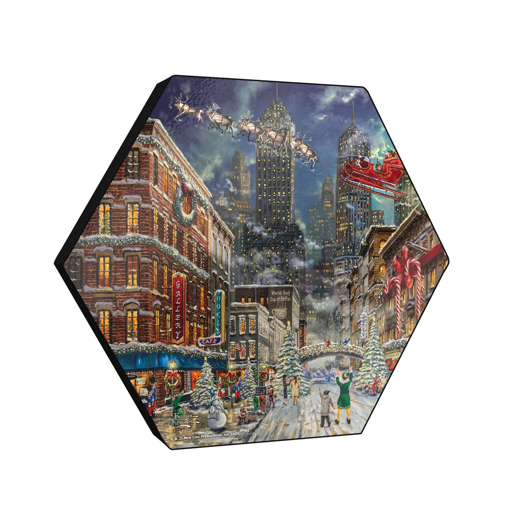 Elf Thomas Kinkade Studios (Buddy’s New York Christmas) KNEXAGON™ Wood Print WPHEX5475