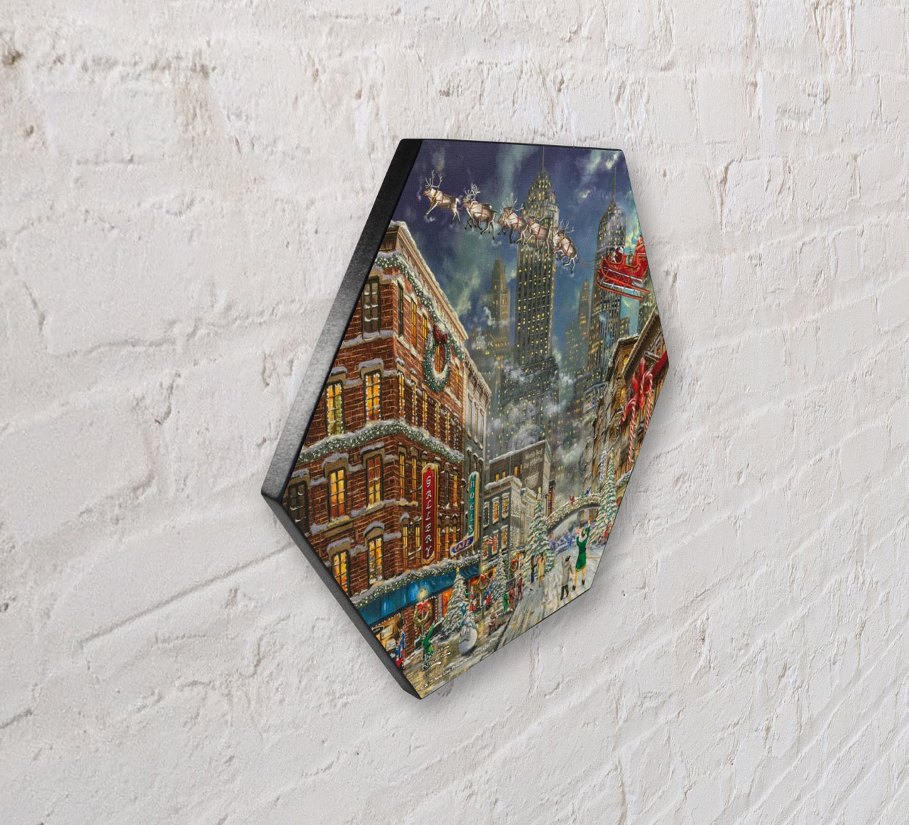 Elf Thomas Kinkade Studios (Buddy’s New York Christmas) KNEXAGON™ Wood Print WPHEX5475