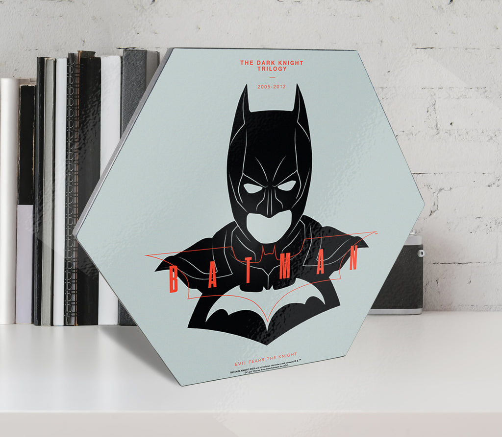 Batman 85th Anniversary (Batman The Dark Knight Trilogy) KNEXAGON Wood Print WPHEX5660