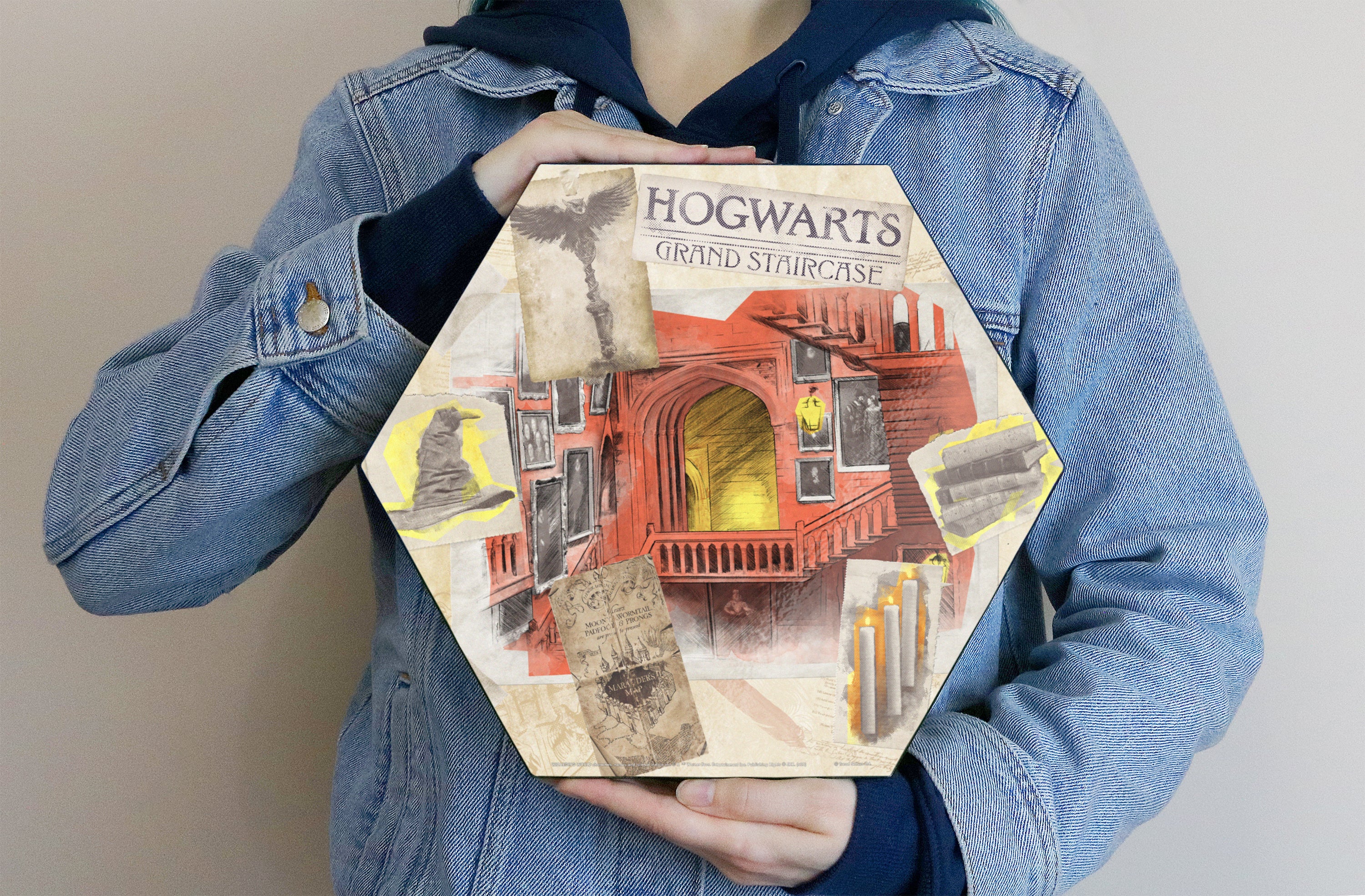 Harry Potter (Hogwarts Grand Staircase) KNEXAGON® Wood Print WPHEX5688HPPL