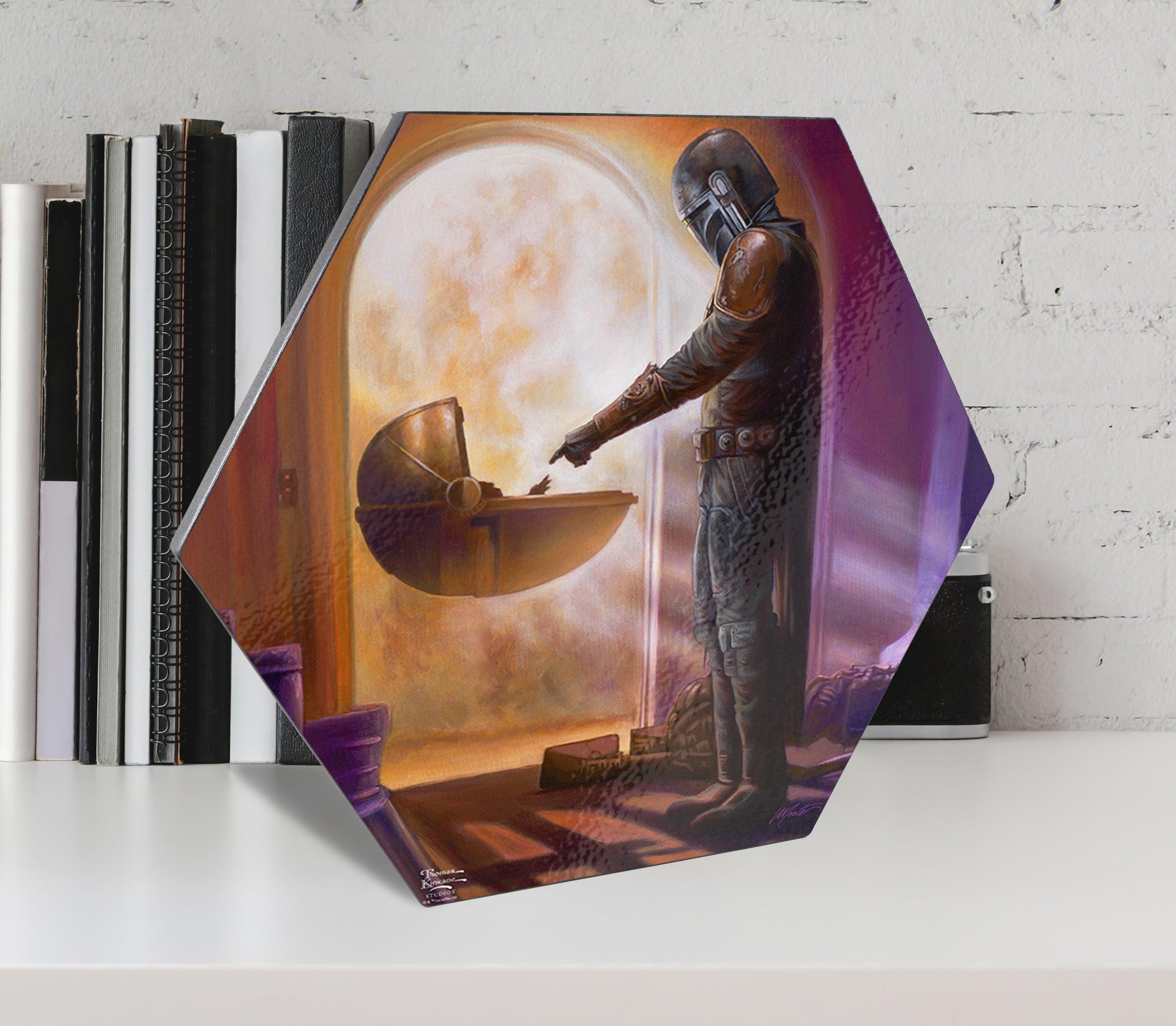 Star Wars (The Mandalorian  Turning Point By Monte Moore) KNEXAGON® Wood Print WPHEX5845