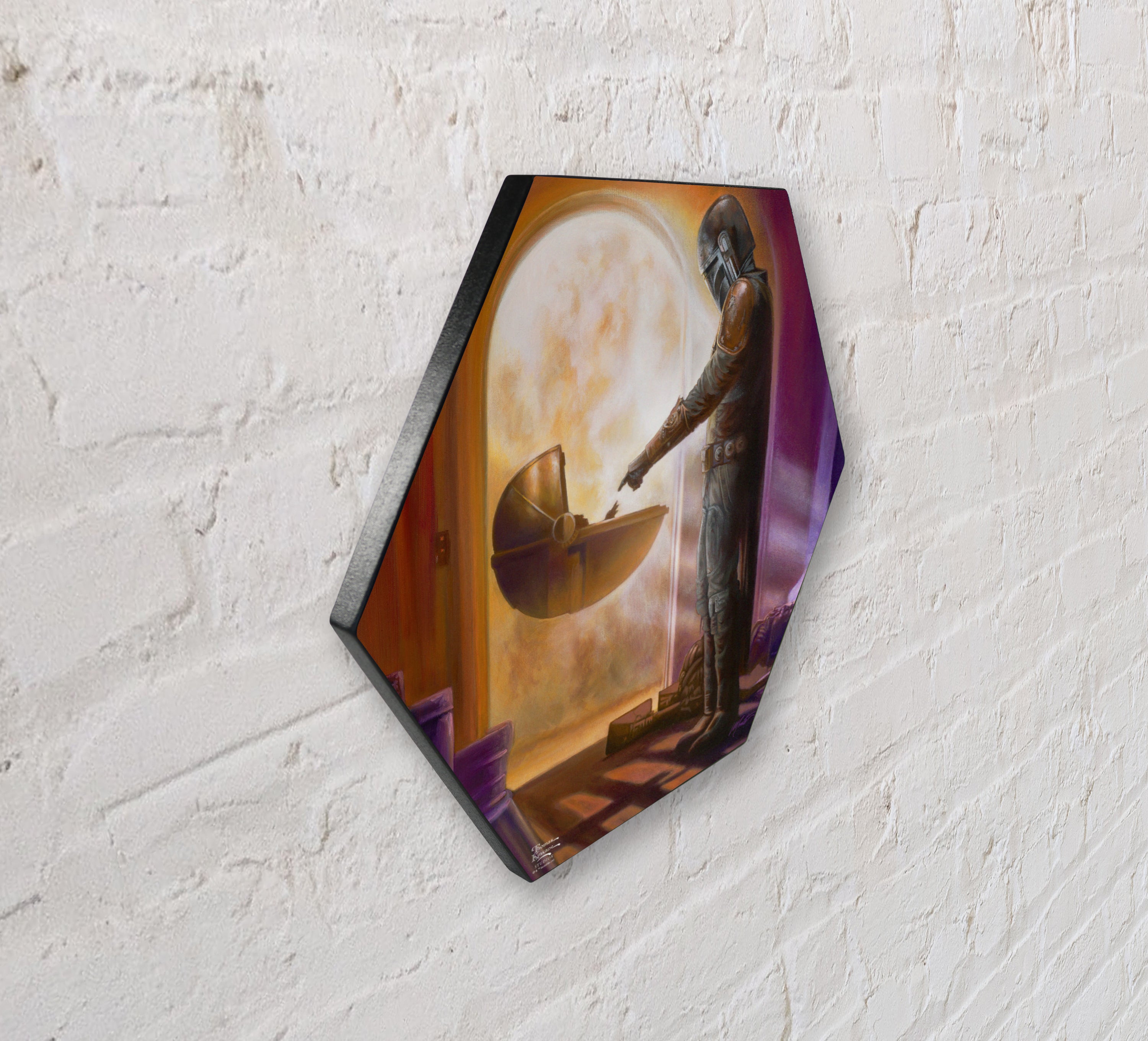 Star Wars (The Mandalorian  Turning Point By Monte Moore) KNEXAGON® Wood Print WPHEX5845