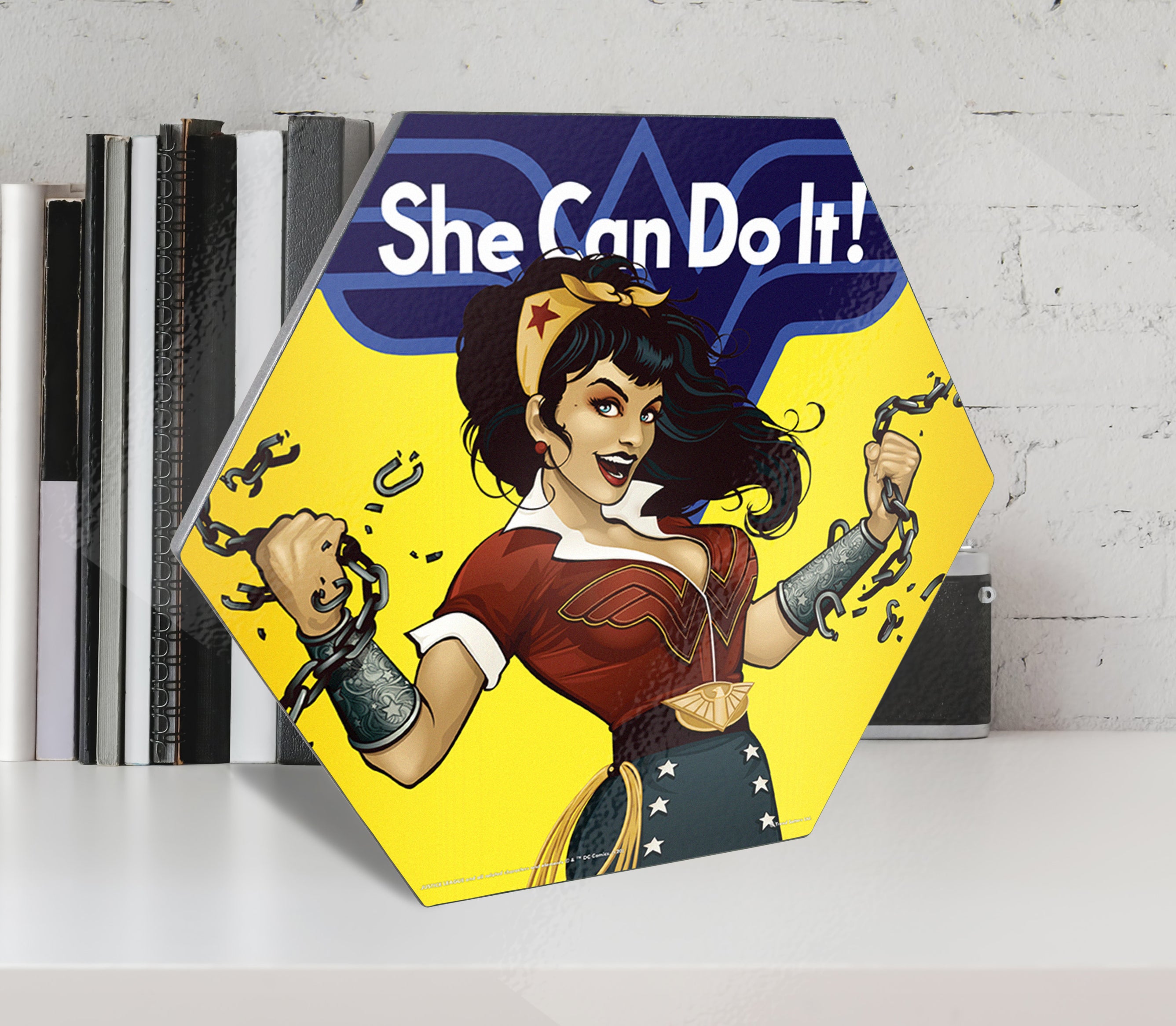 DC Comics (Wonder Woman - Bombshells) KNEXAGON® Wood Print  WPHEX5934DCBS