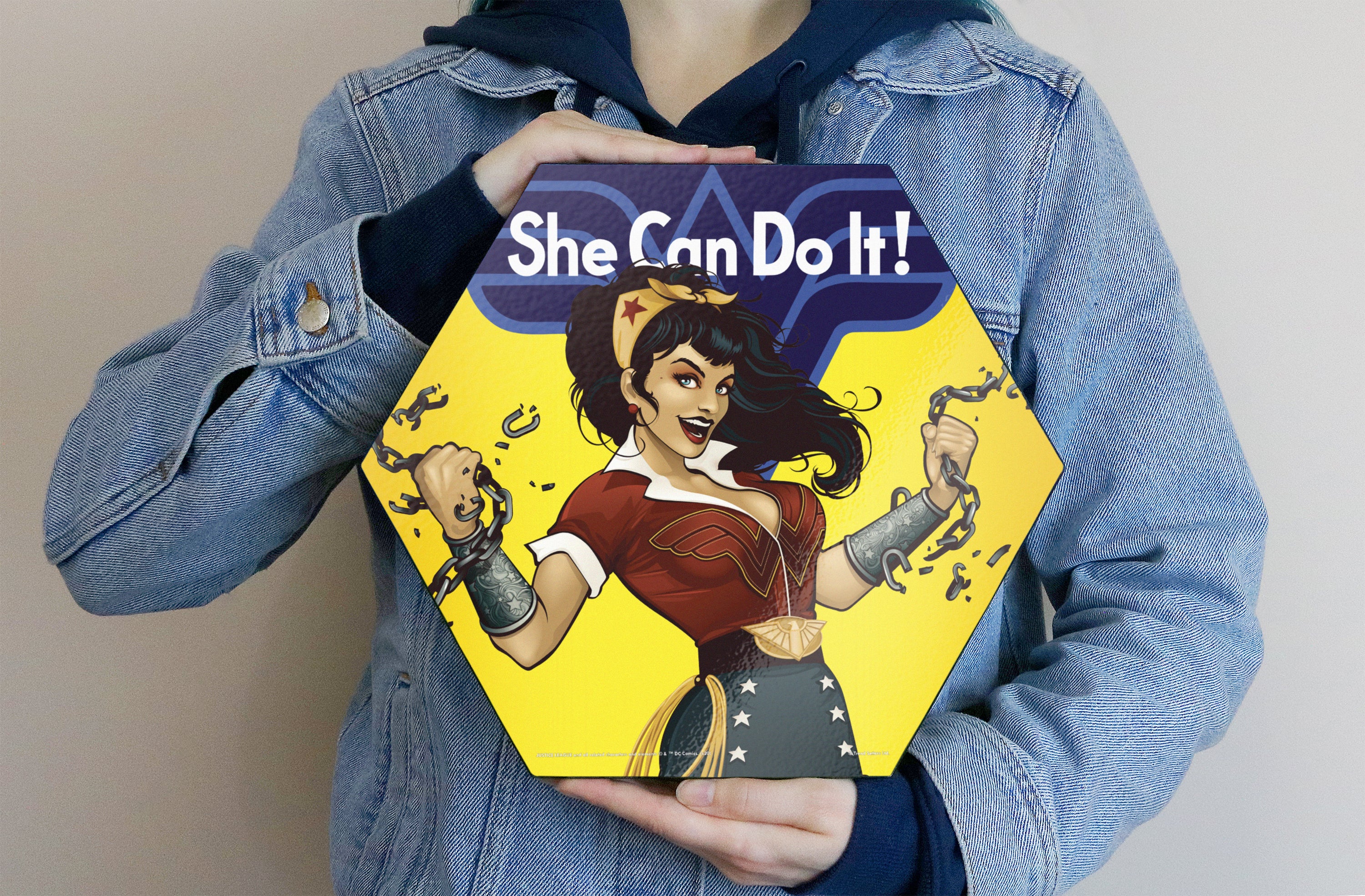 DC Comics (Wonder Woman - Bombshells) KNEXAGON® Wood Print  WPHEX5934DCBS