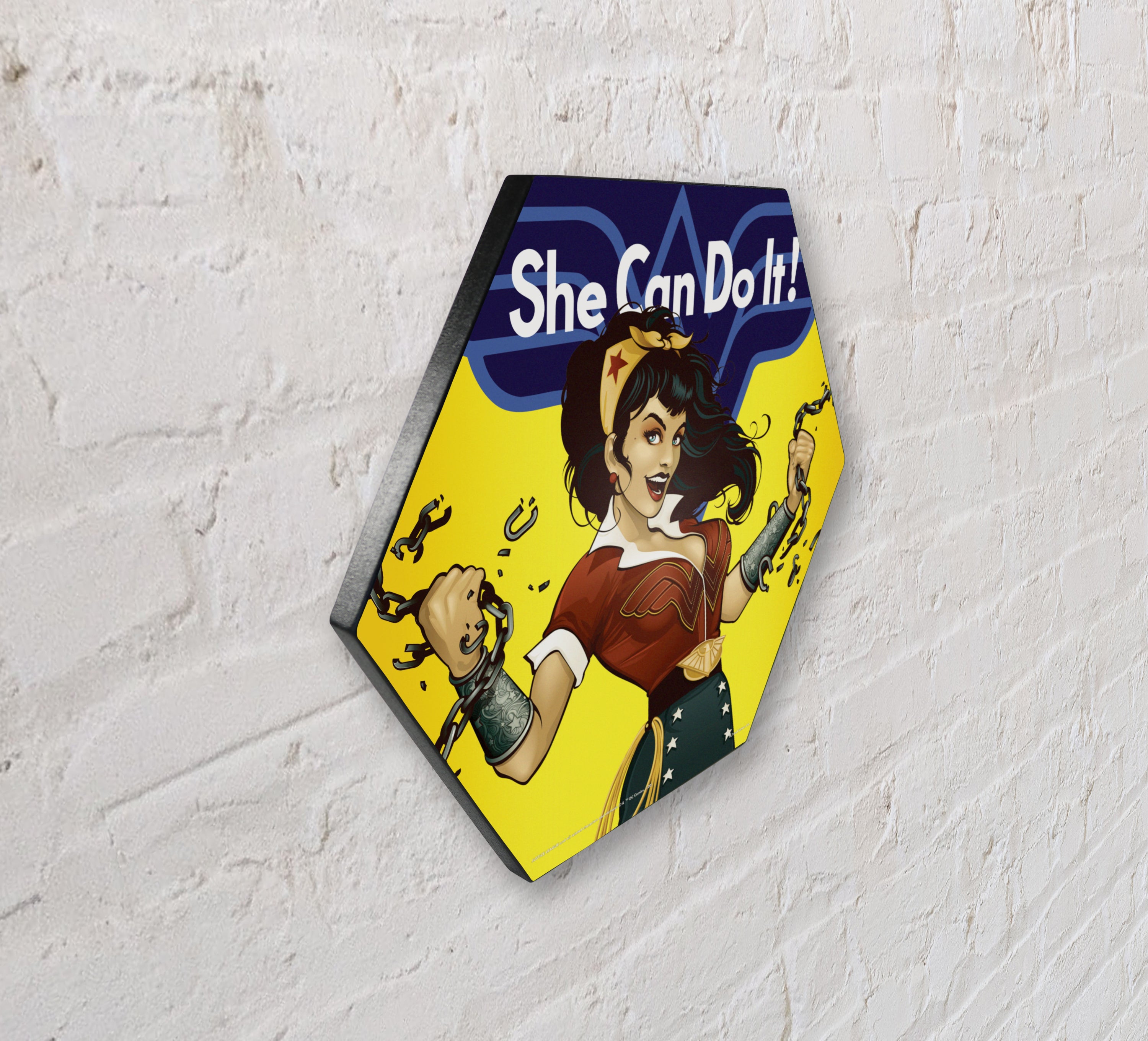 DC Comics (Wonder Woman - Bombshells) KNEXAGON® Wood Print  WPHEX5934DCBS