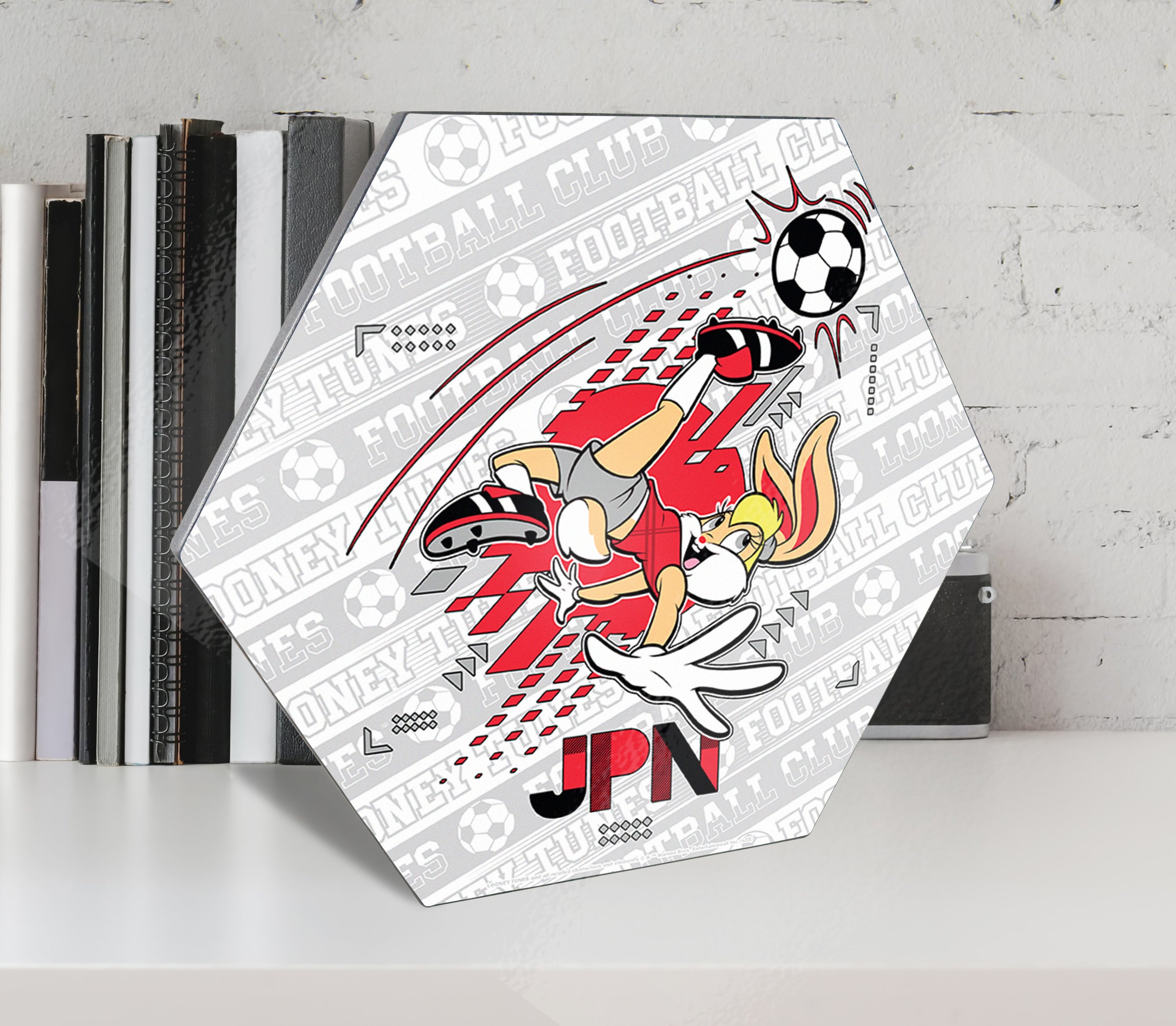 Looney Tunes (Team Japan Soccer - Lola Bunny) KNEXAGON® Wood Print WPHEX5976BOH