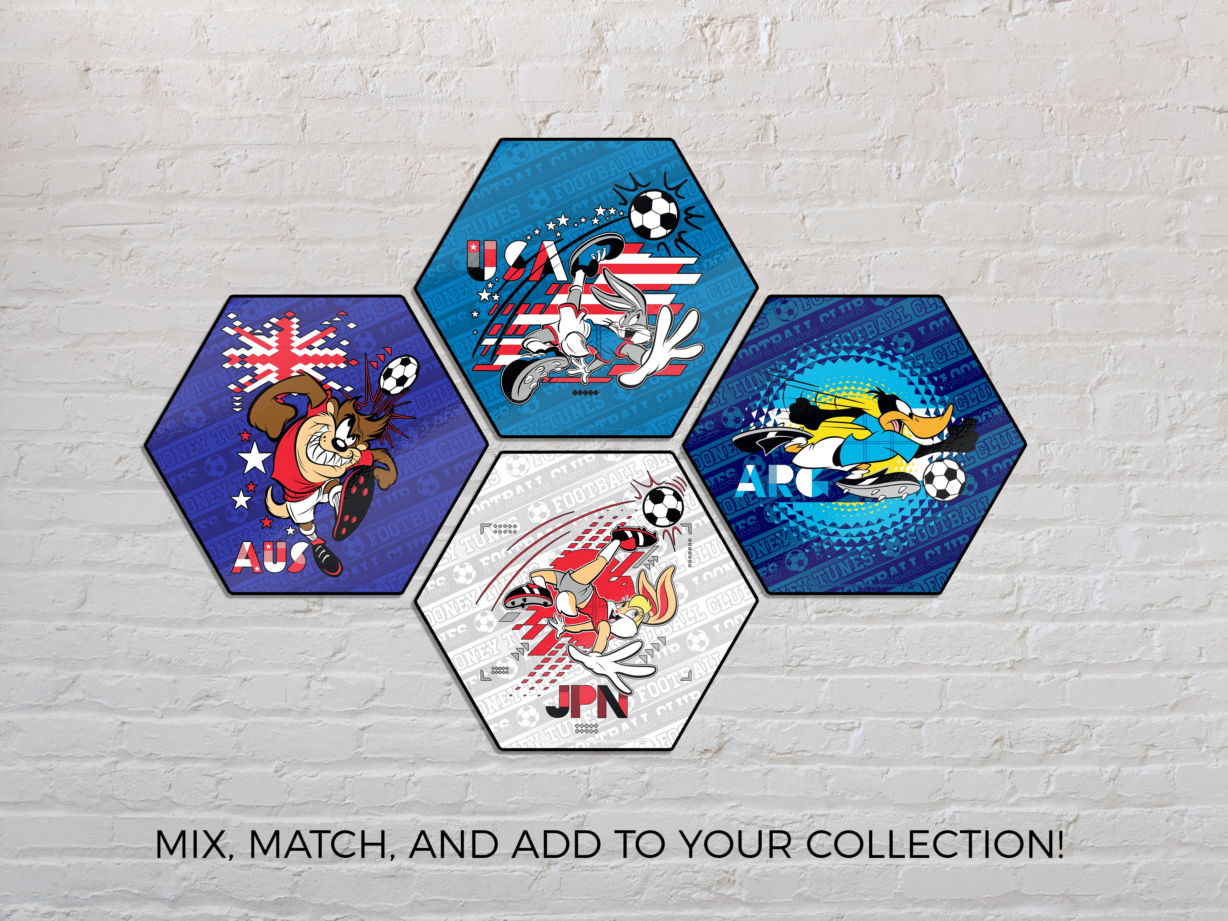 Looney Tunes (Team Japan Soccer - Lola Bunny) KNEXAGON® Wood Print WPHEX5976BOH