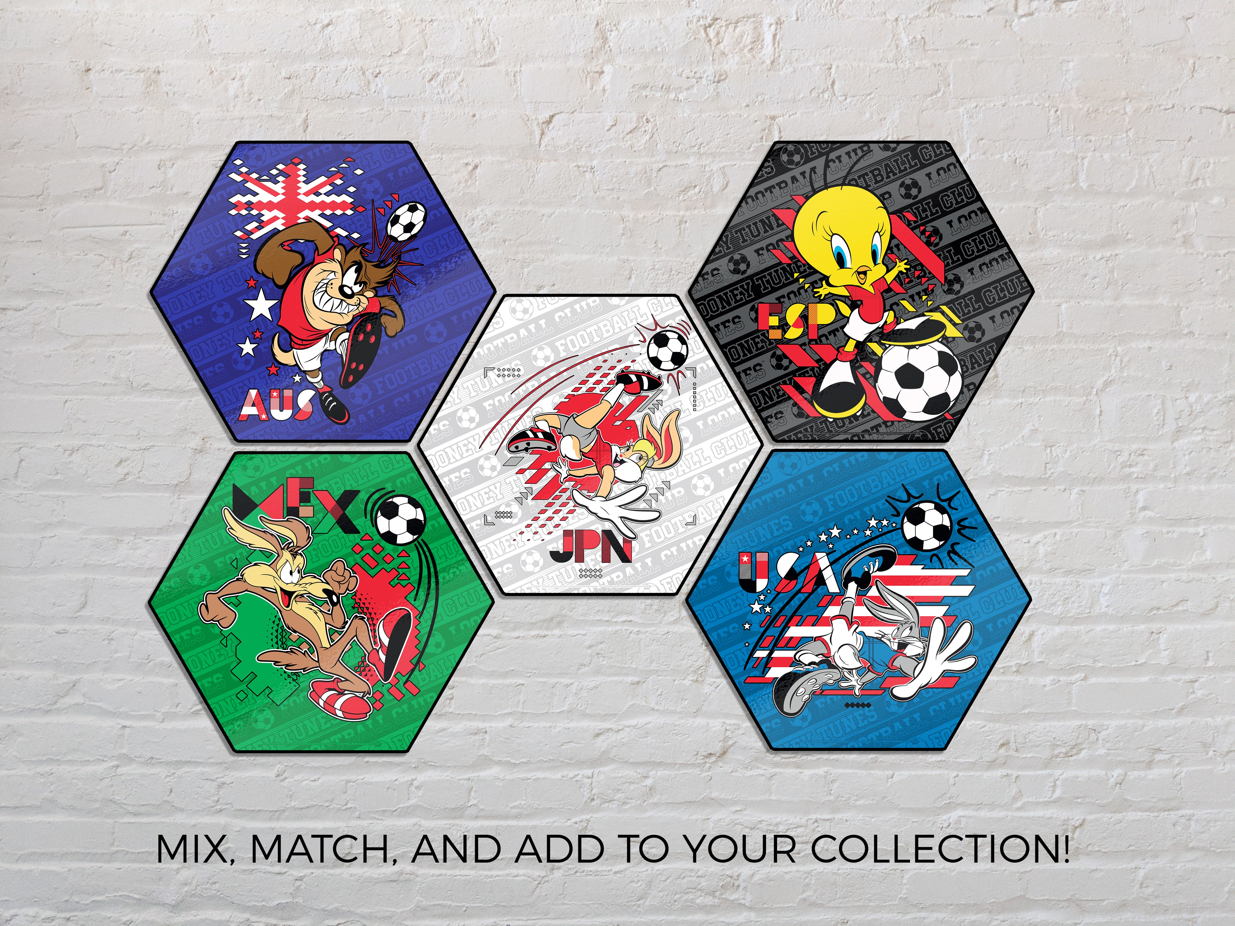 Looney Tunes (Team Japan Soccer - Lola Bunny) KNEXAGON® Wood Print WPHEX5976BOH