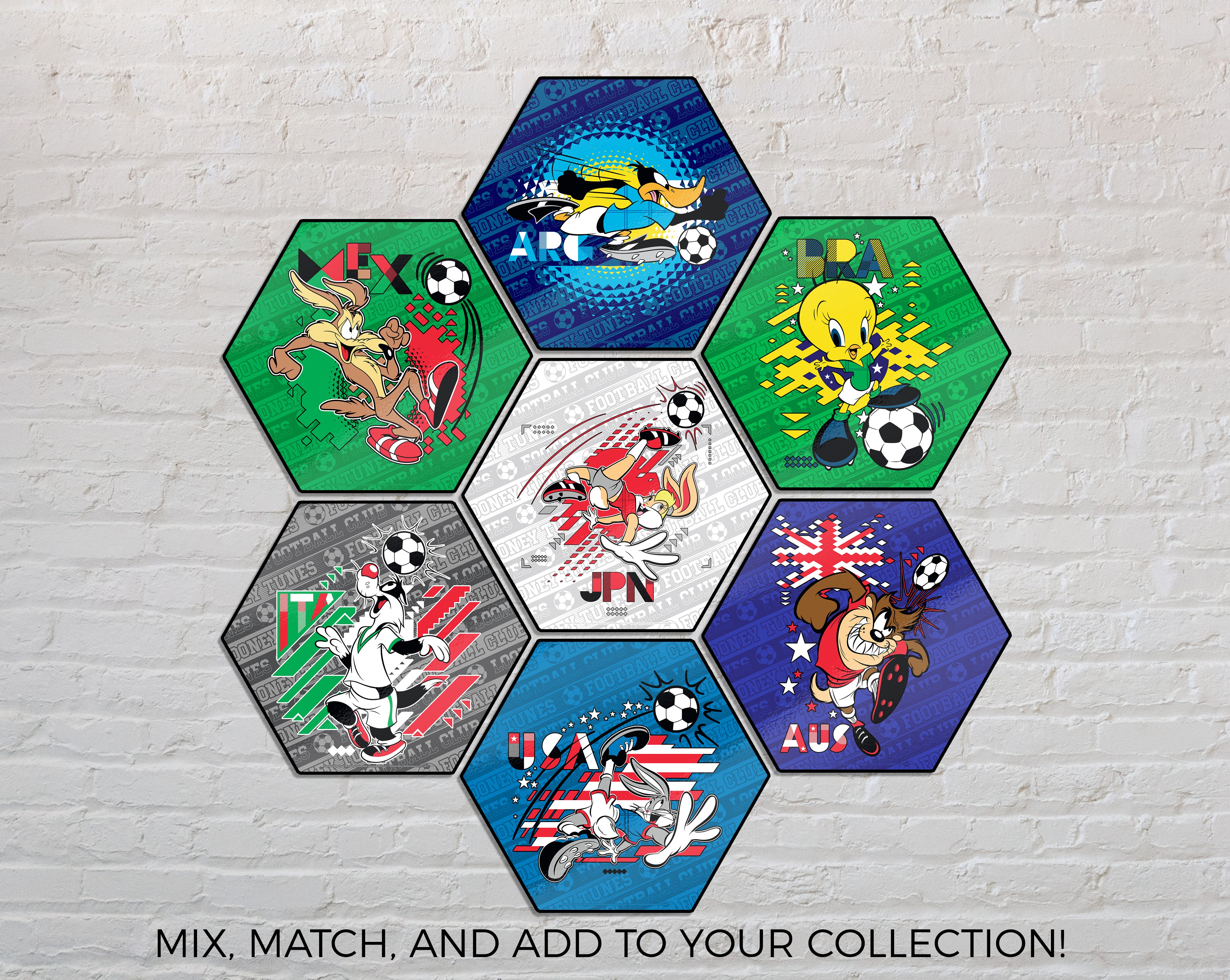 Looney Tunes (Team Japan Soccer - Lola Bunny) KNEXAGON® Wood Print WPHEX5976BOH