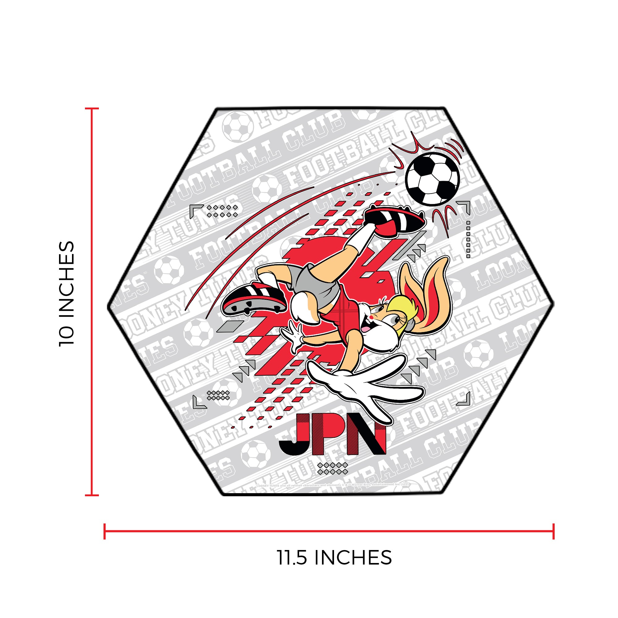 Looney Tunes (Team Japan Soccer - Lola Bunny) KNEXAGON® Wood Print WPHEX5976BOH