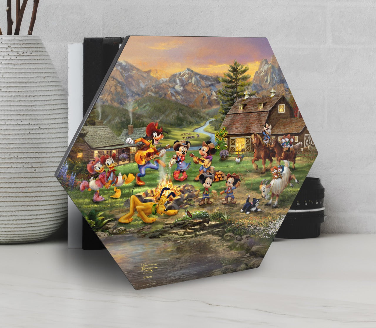 Disney (Mickey and Minnie Rocky Mountain Round-Up) KNEXAGON™ Wood Print WPHEX5995