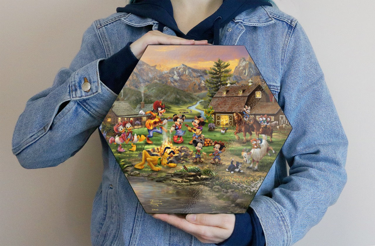 Disney (Mickey and Minnie Rocky Mountain Round-Up) KNEXAGON™ Wood Print WPHEX5995