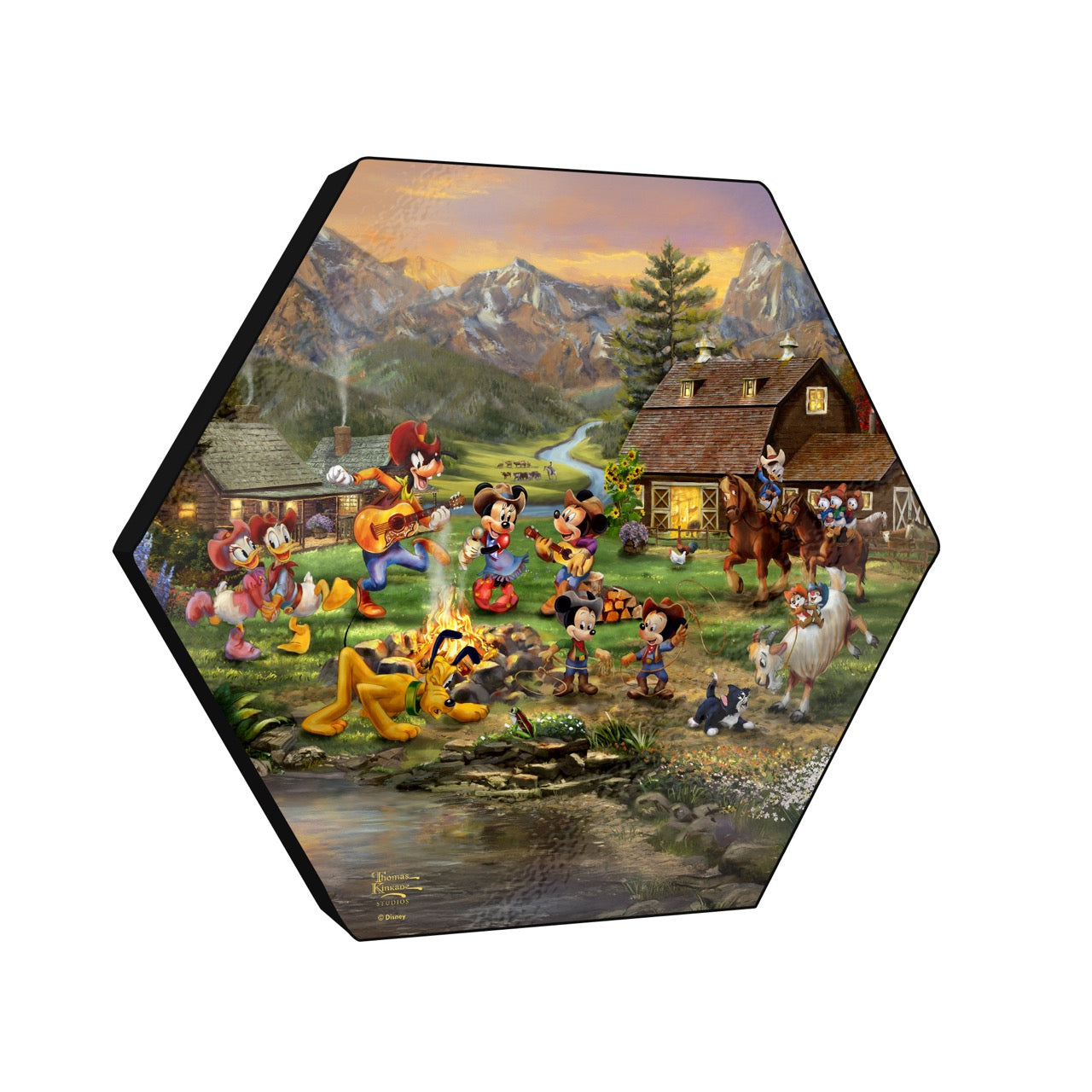 Disney (Mickey and Minnie Rocky Mountain Round-Up) KNEXAGON™ Wood Print WPHEX5995