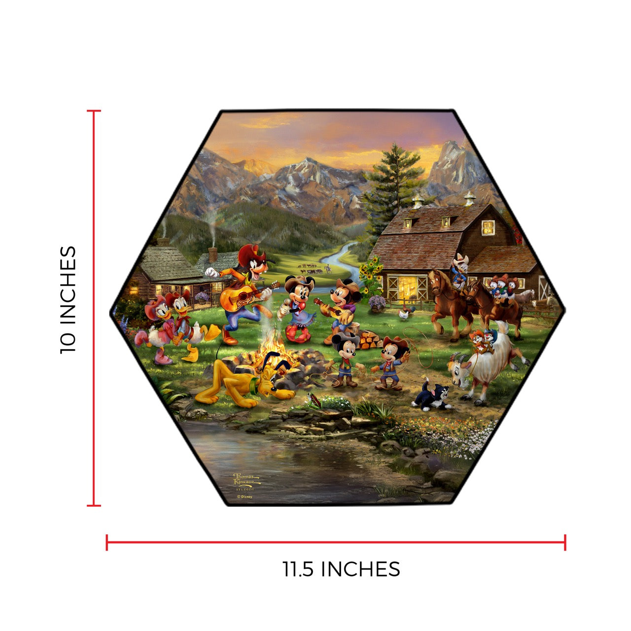 Disney (Mickey and Minnie Rocky Mountain Round-Up) KNEXAGON™ Wood Print WPHEX5995