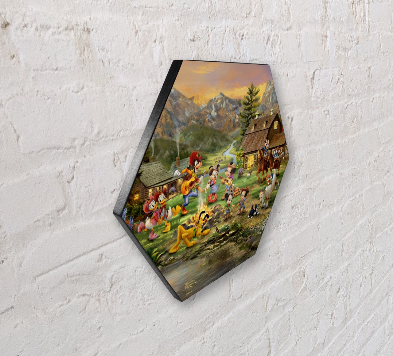 Disney (Mickey and Minnie Rocky Mountain Round-Up) KNEXAGON™ Wood Print WPHEX5995