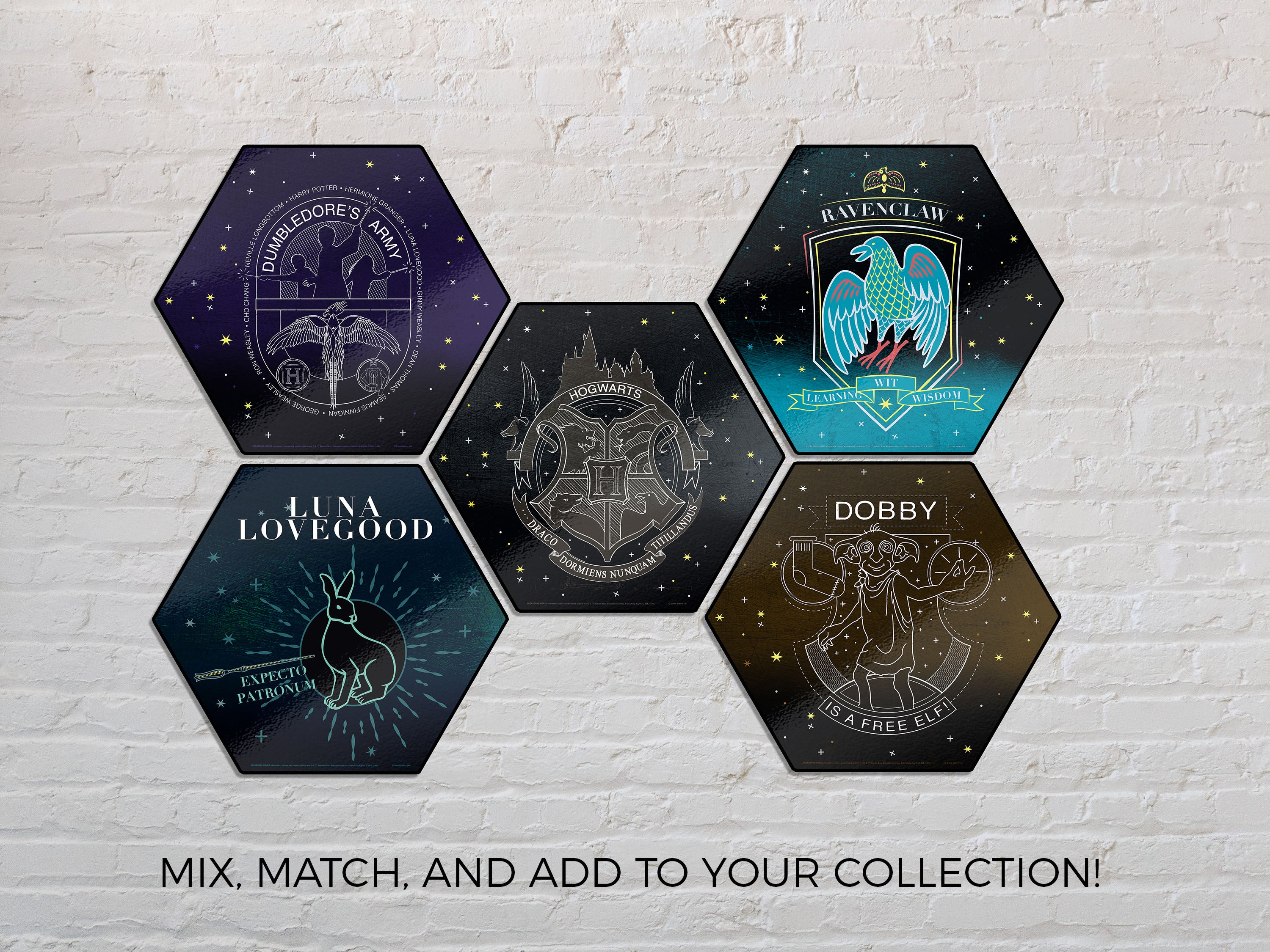 Harry Potter (Dumbledores Army - Artifact Constellation) KNEXAGON® Wood Print WPHEX6044HPAR