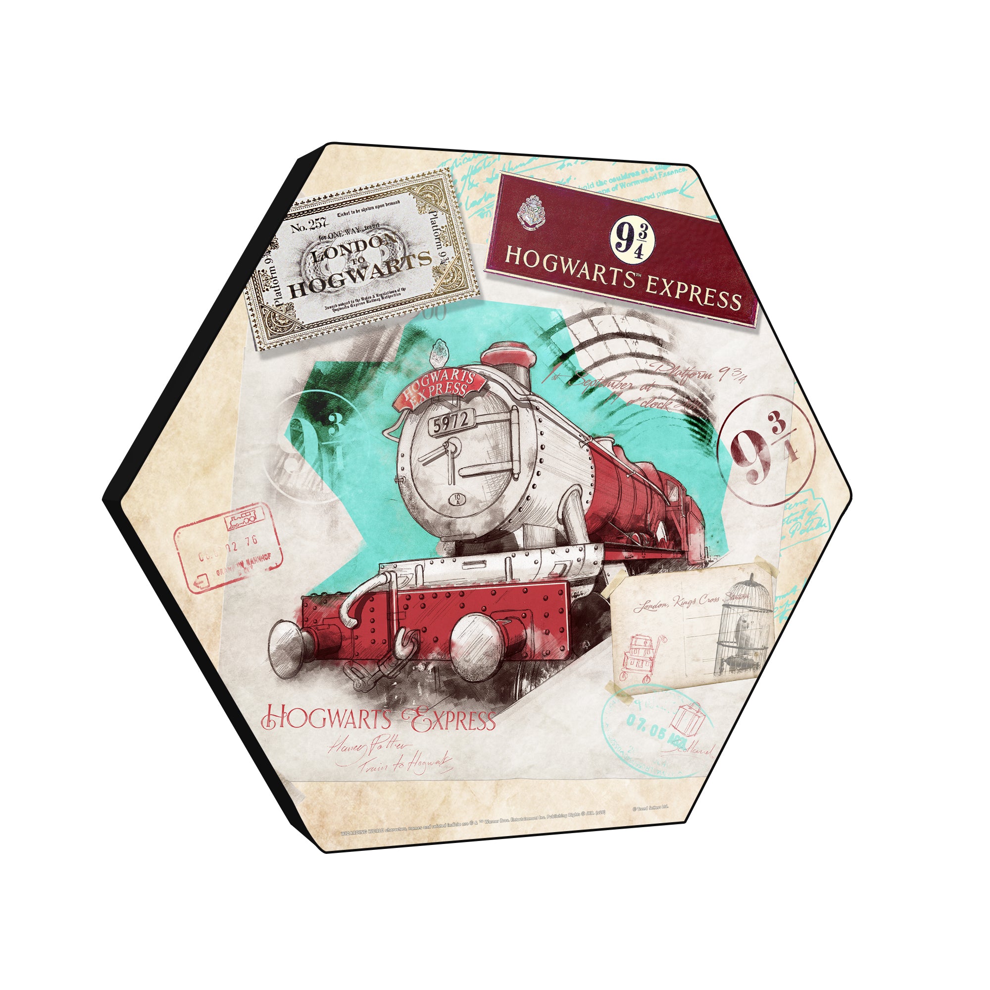 Harry Potter (Hogwarts Express) KNEXAGON® Wood Print WPHEX6070HPPL