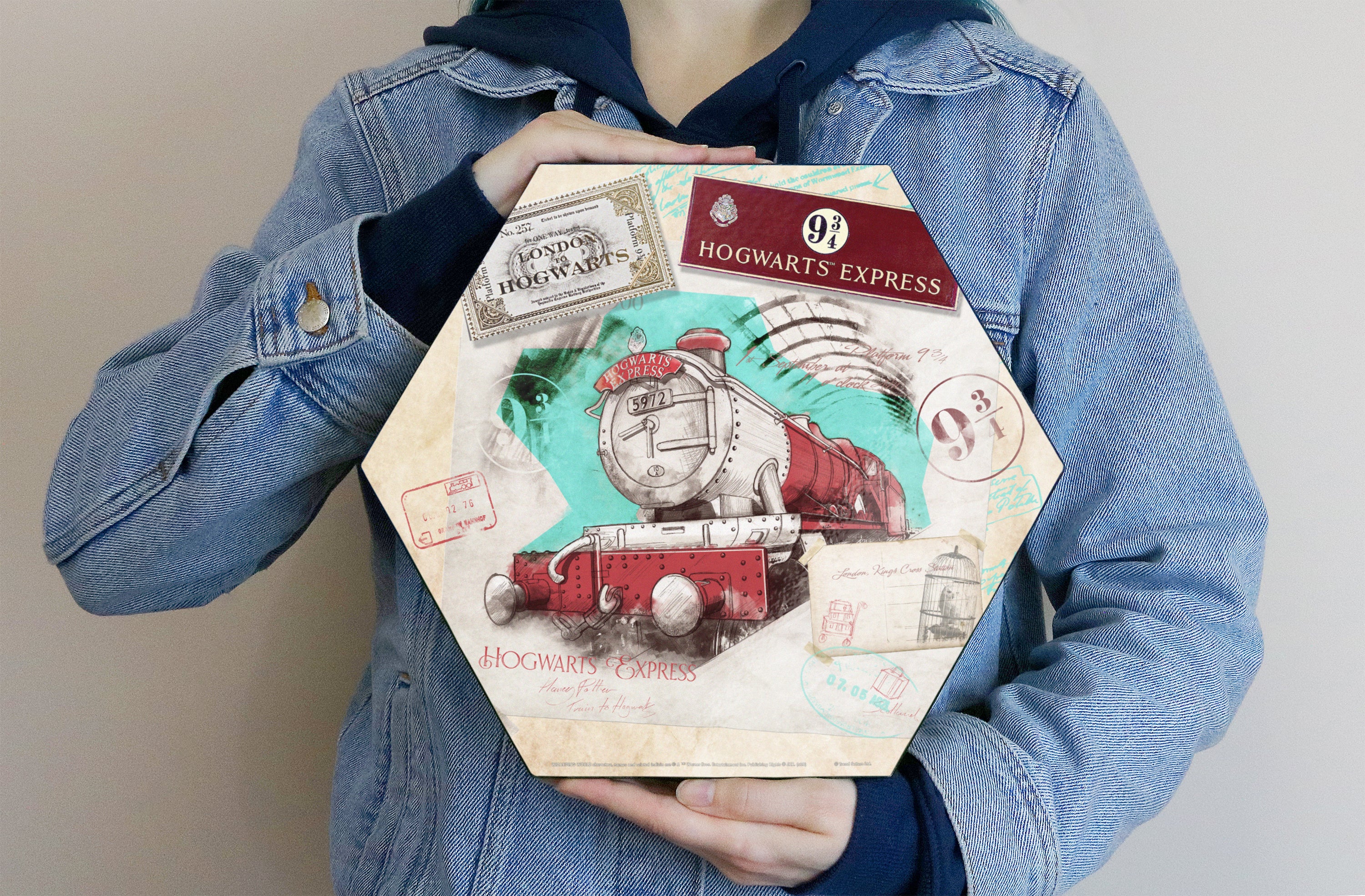 Harry Potter (Gryffindor Plaid) KNEXAGON® Wood Print WPHEX6470HPHS