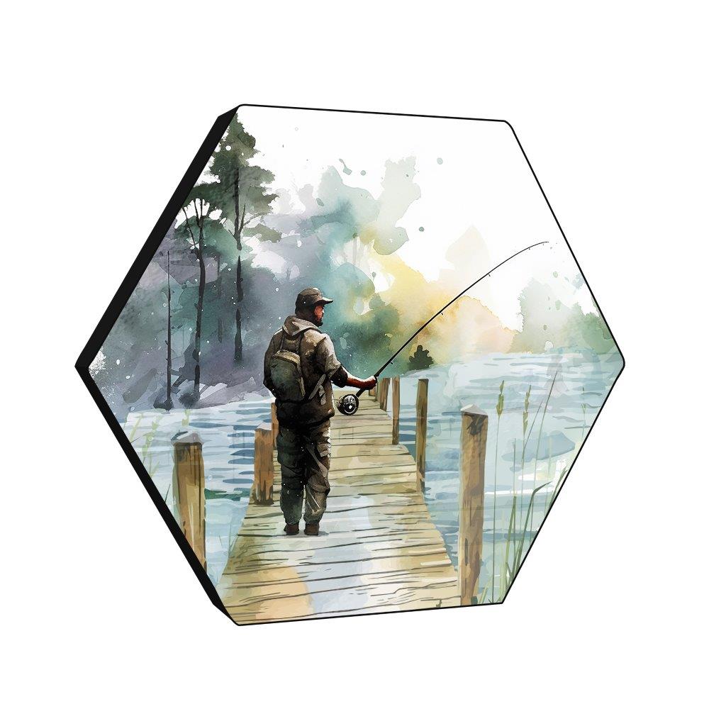 Trend Setters Original (The Angler) KNEXAGON™ Wood Print WPHEX6454