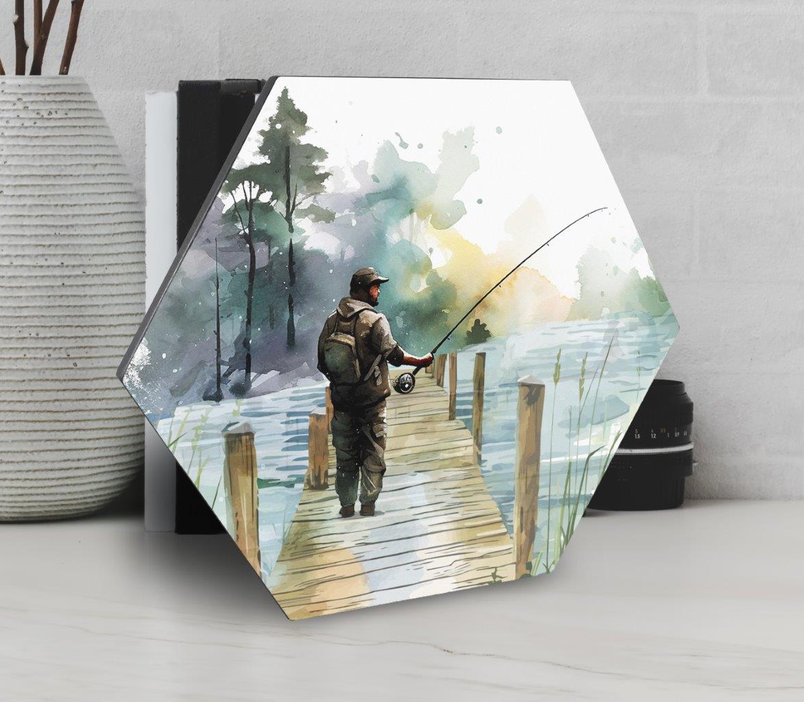 Trend Setters Original (The Angler) KNEXAGON™ Wood Print WPHEX6454