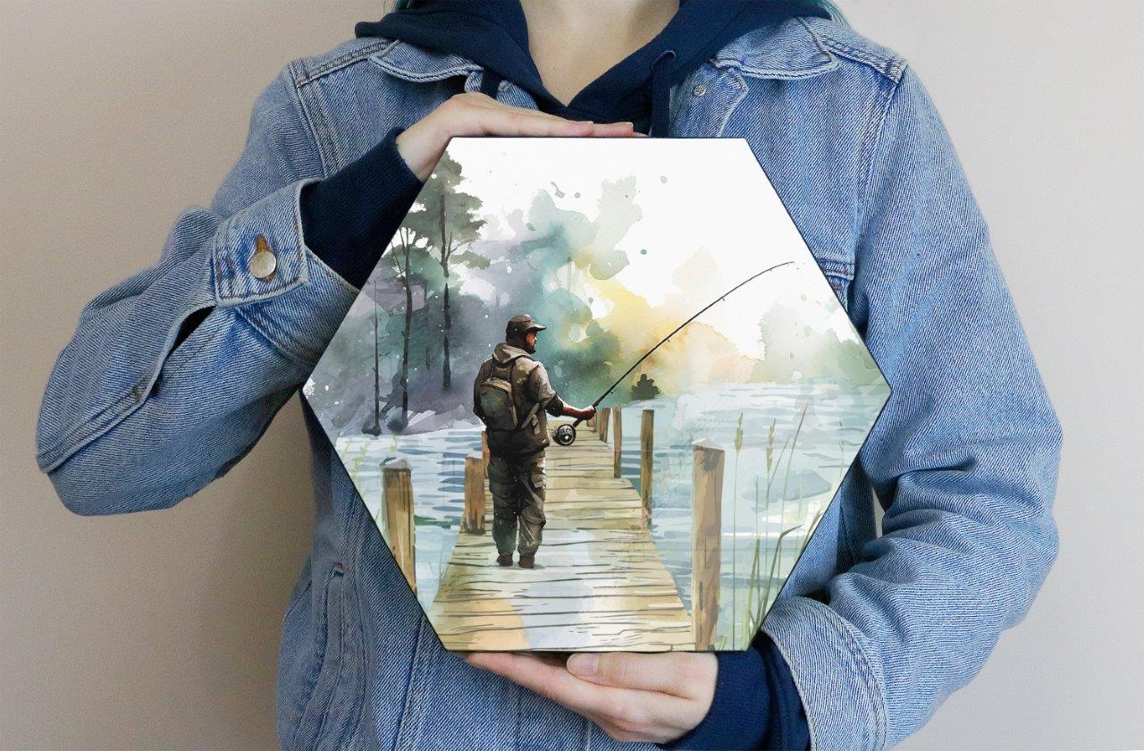 Trend Setters Original (The Angler) KNEXAGON™ Wood Print WPHEX6454