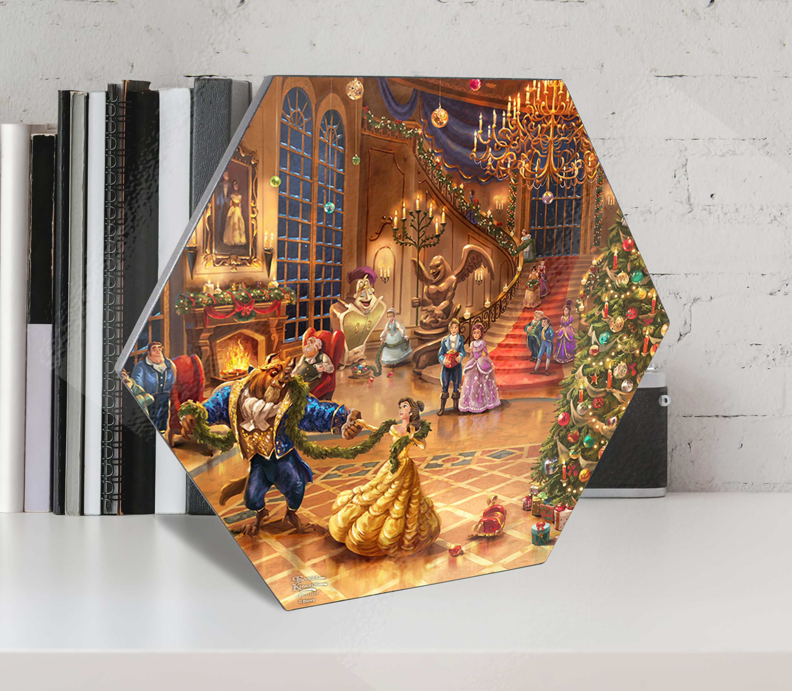 Disney (Beauty and the Beast Christmas Celebration) KNEXAGON® Wood Print WPHEX6489