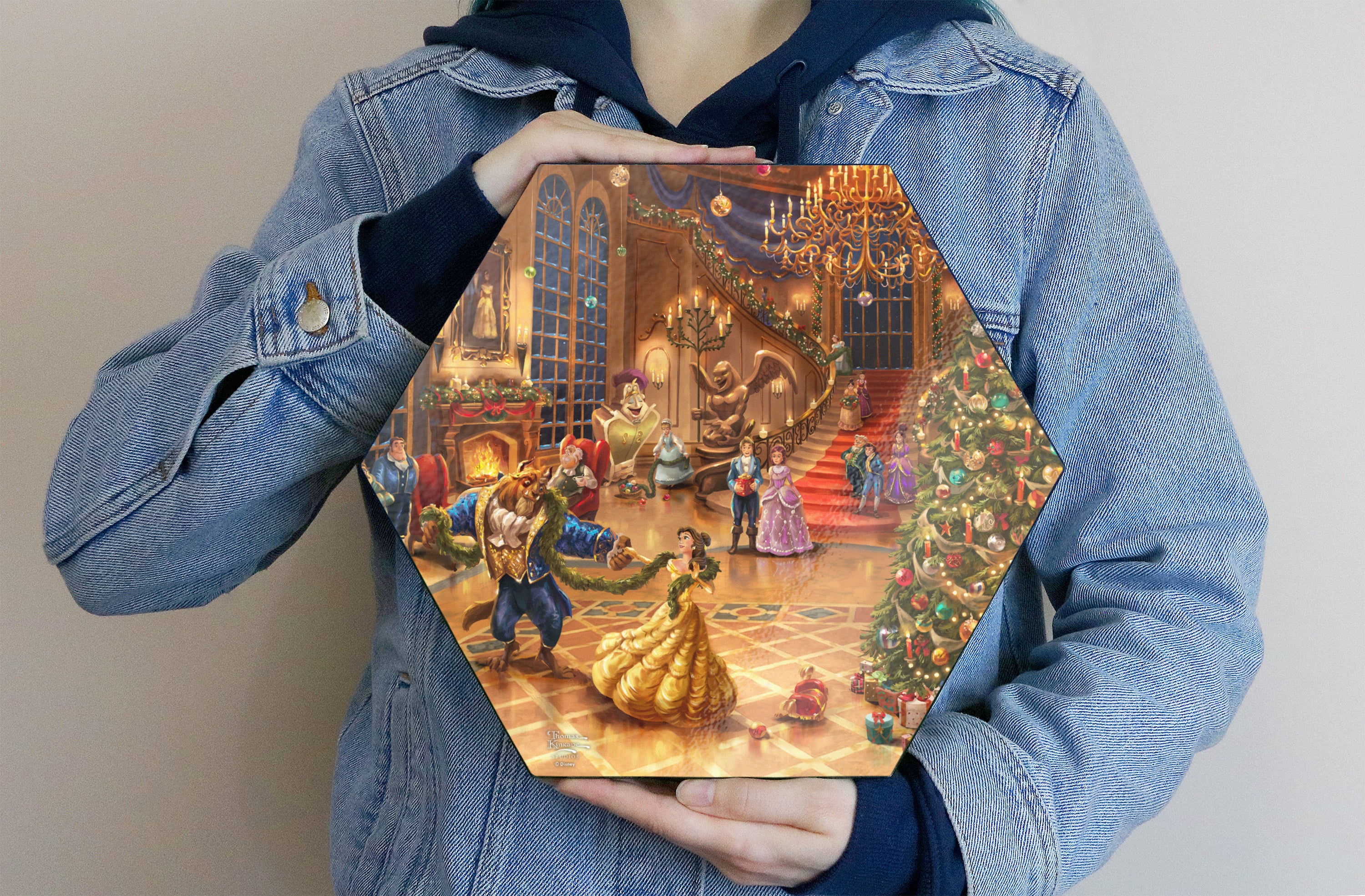 Disney (Beauty and the Beast Christmas Celebration) KNEXAGON® Wood Print WPHEX6489