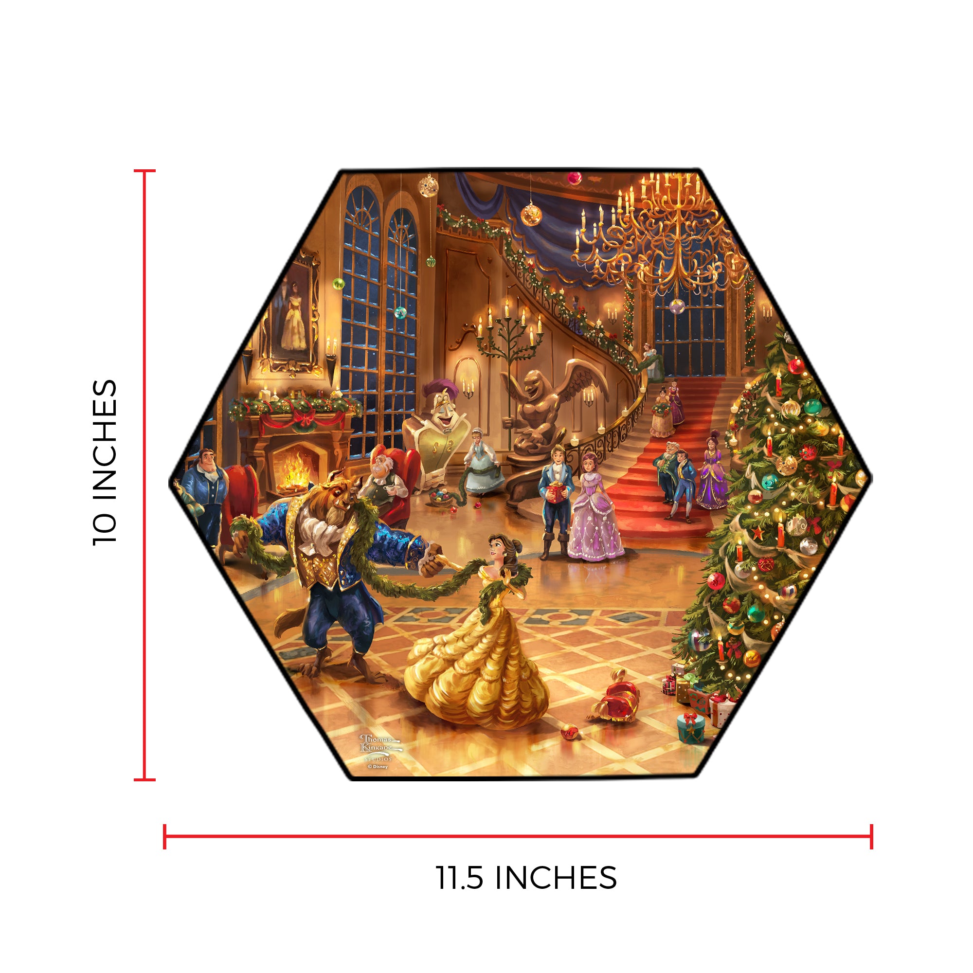 Disney (Beauty and the Beast Christmas Celebration) KNEXAGON® Wood Print WPHEX6489