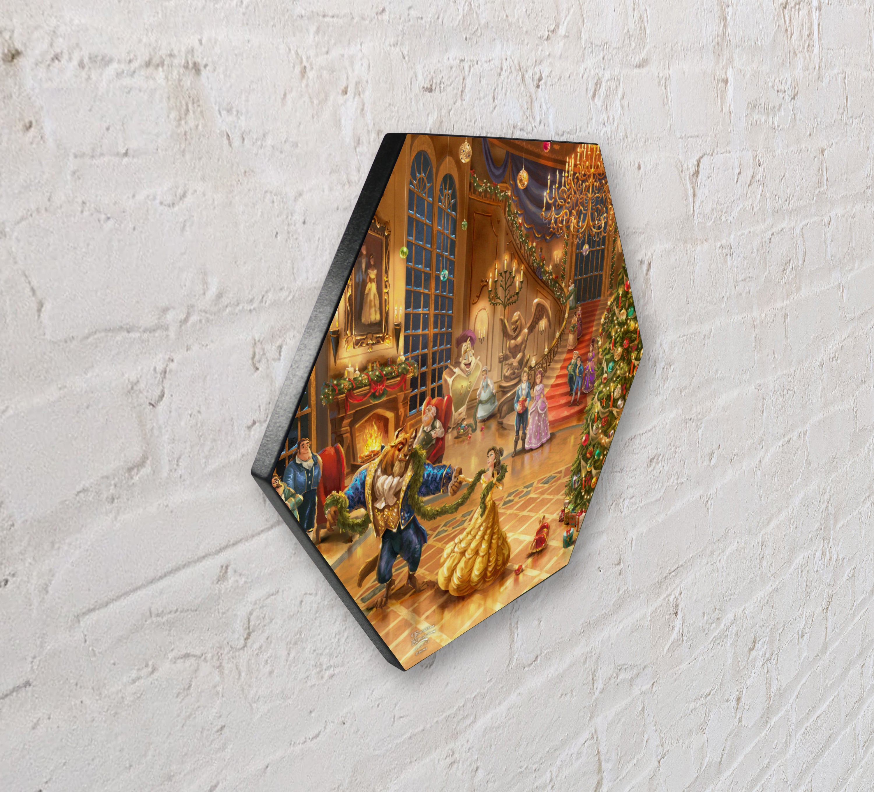 Disney (Beauty and the Beast Christmas Celebration) KNEXAGON® Wood Print WPHEX6489