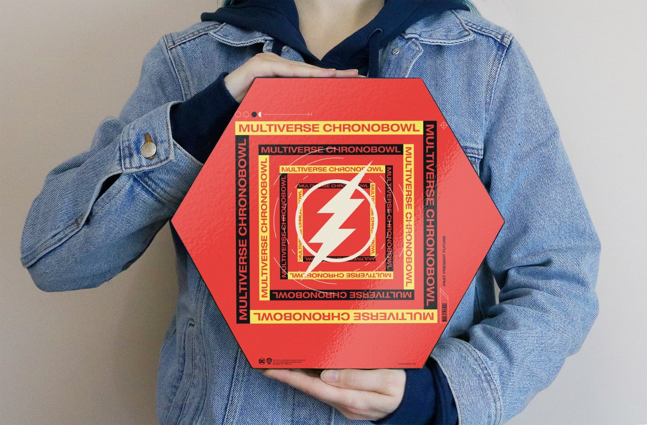 The Flash (Multiverse Chronobowl) KNEXAGON® Wood Print WPHEX6589
