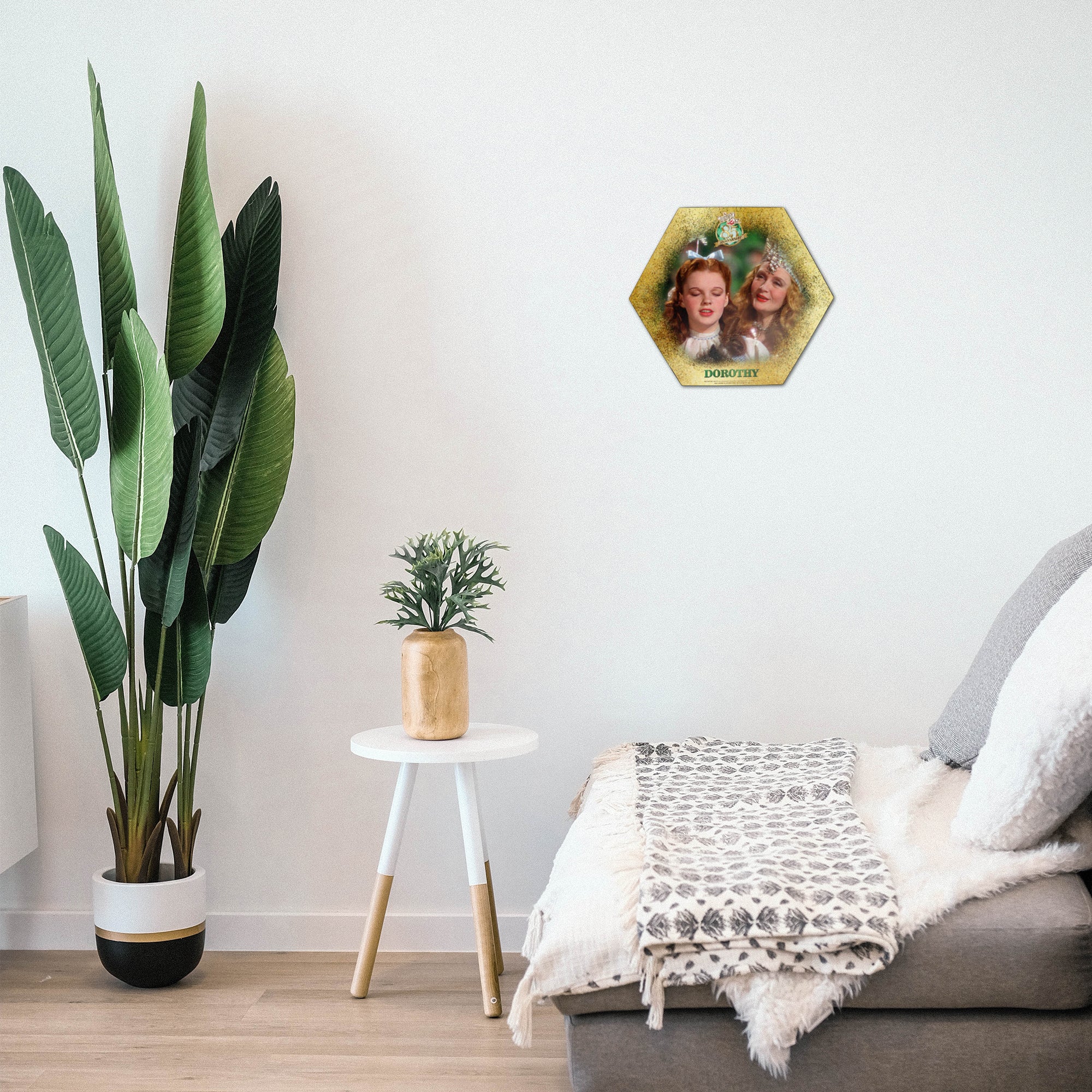 The Wizard of Oz (85th Anniversary - Dorothy and Glinda the Good Witch) KNEXAGON Wood Print WPHEX6959