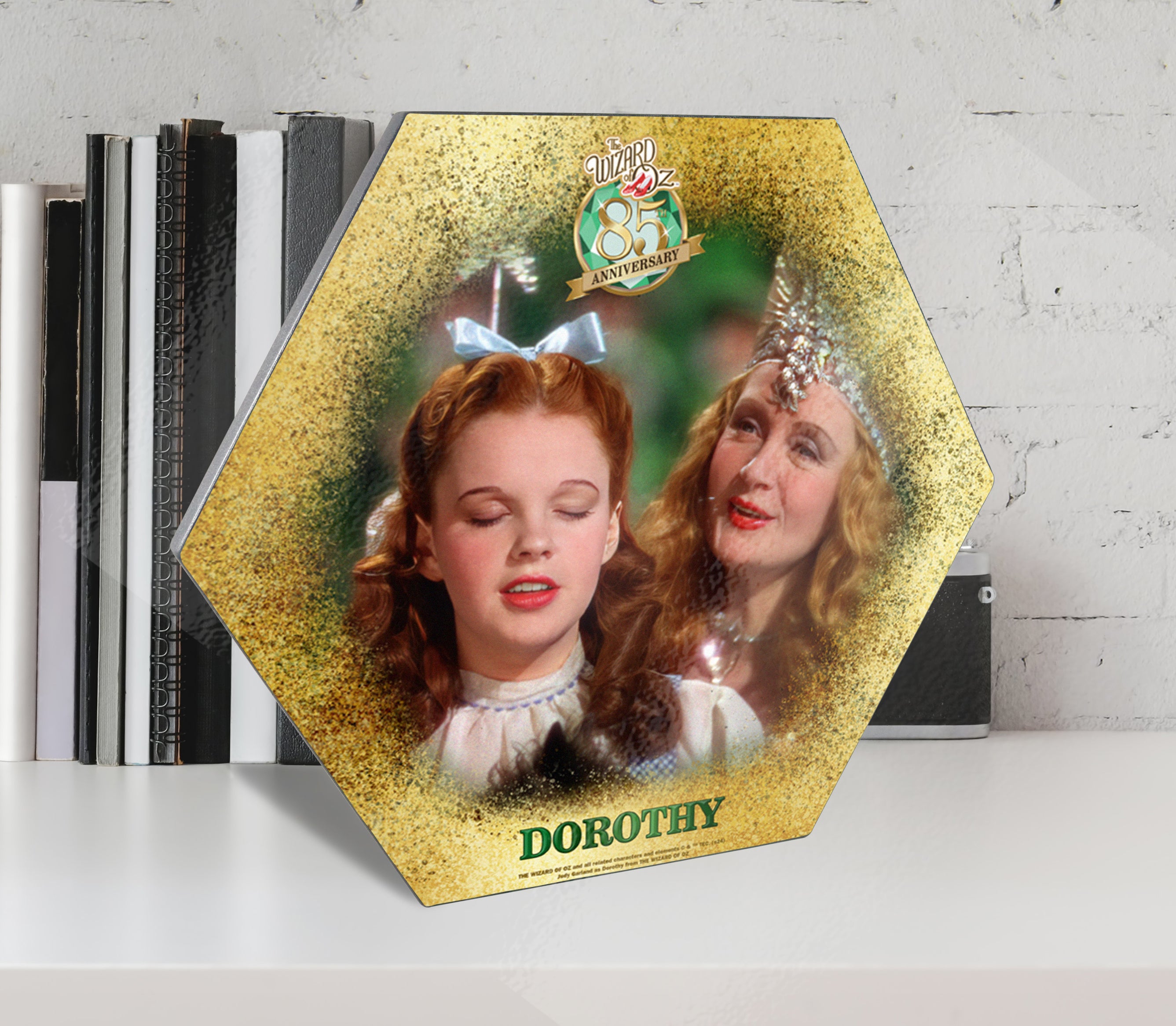 The Wizard of Oz (85th Anniversary - Dorothy and Glinda the Good Witch) KNEXAGON Wood Print WPHEX6959