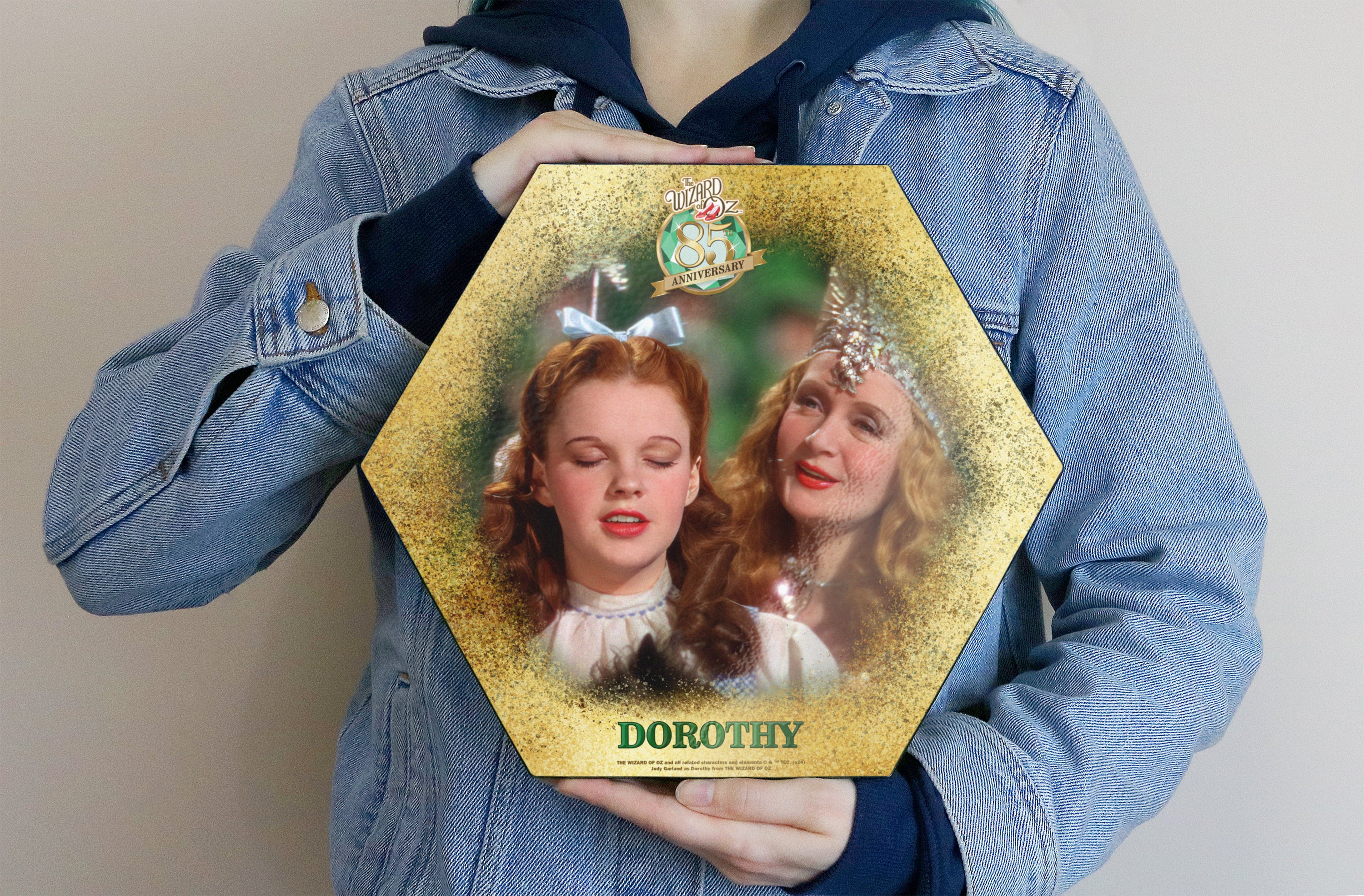 The Wizard of Oz (85th Anniversary - Dorothy and Glinda the Good Witch) KNEXAGON Wood Print WPHEX6959