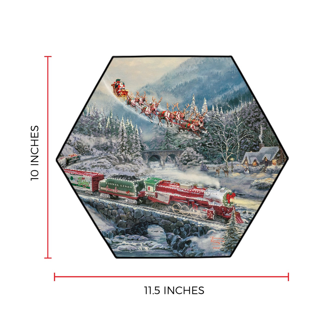 Thomas Kinkade (Christmas Light Express - Lionel) KNEXAGON® Wood Print WPHEX7063