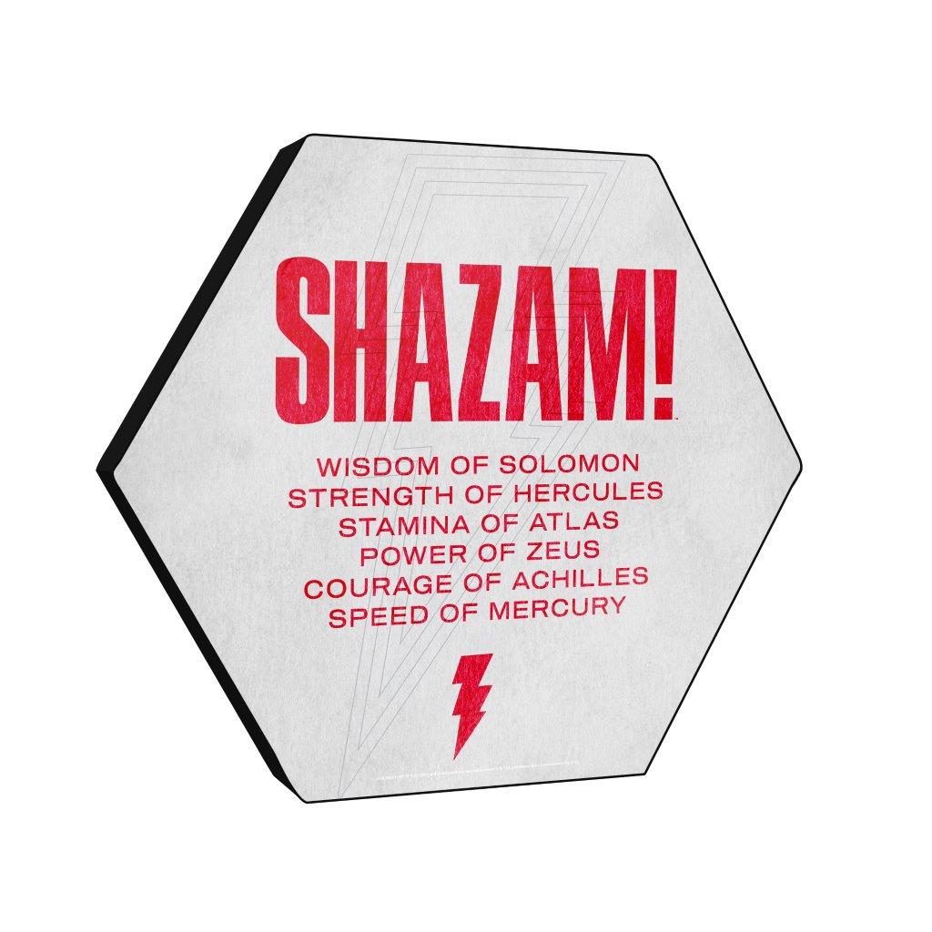 Shazam! Fury Of The Gods (S.H.A.Z.A.M.) KNEXAGON® Wood Print WPHEX7156