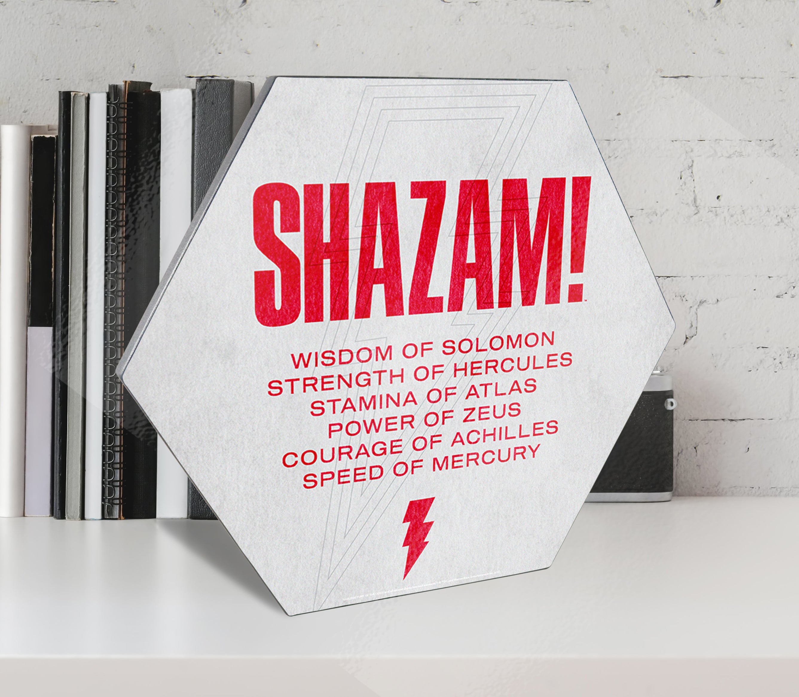 Shazam! Fury Of The Gods (S.H.A.Z.A.M.) KNEXAGON® Wood Print WPHEX7156