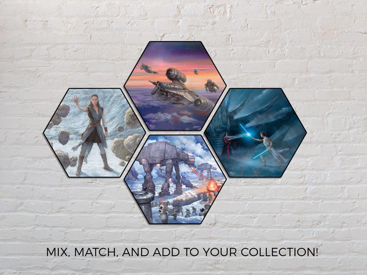 Star Wars (Reys Awakening) KNEXAGON® Wood Print WPHEX7214