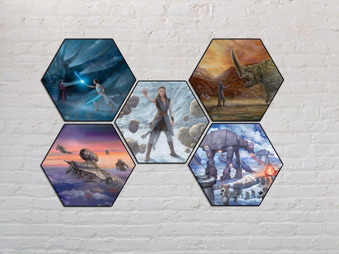 Star Wars (Reys Awakening) KNEXAGON® Wood Print WPHEX7214