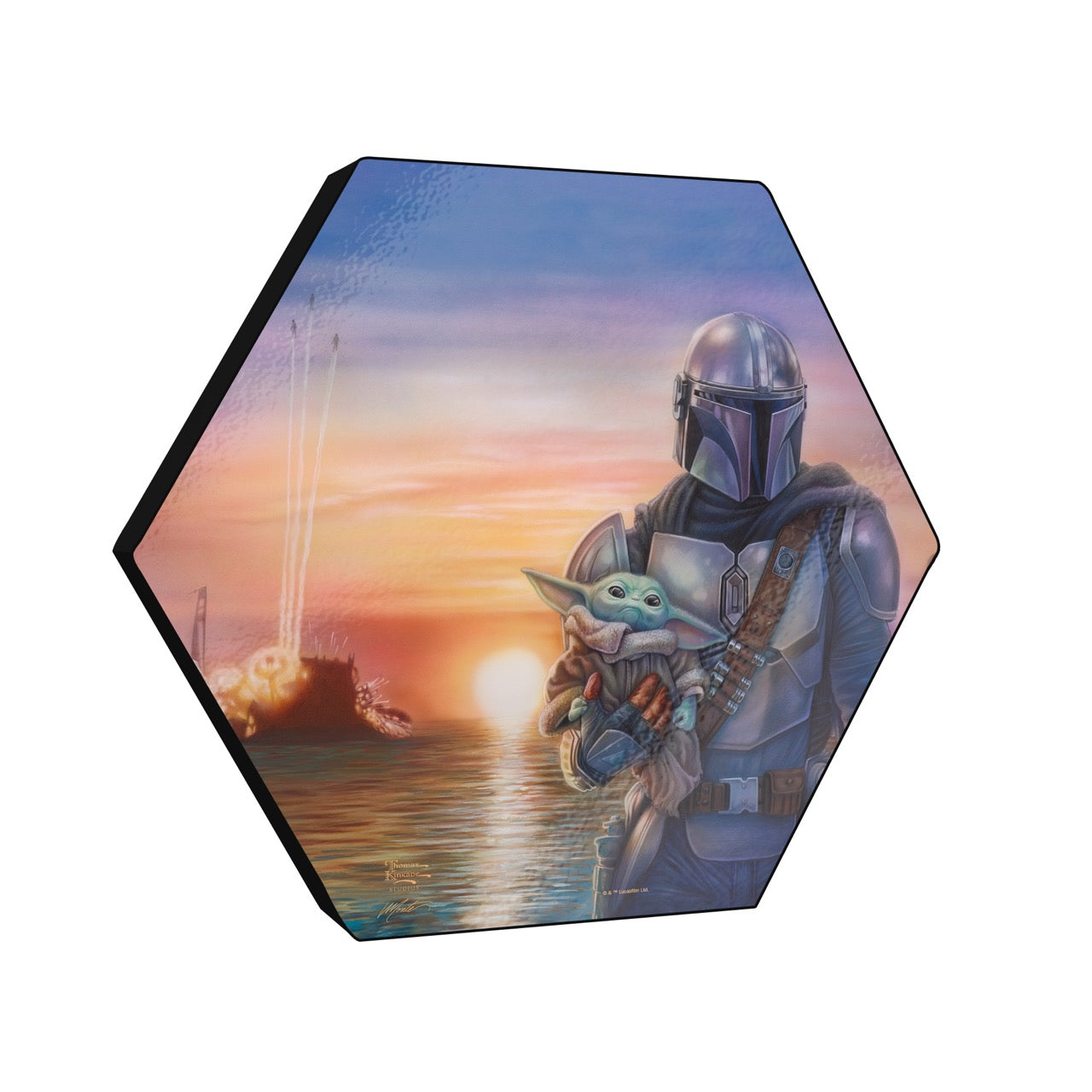 Star Wars (The Mandalorian  A New Direction) KNEXAGON® Wood Print WPHEX7401