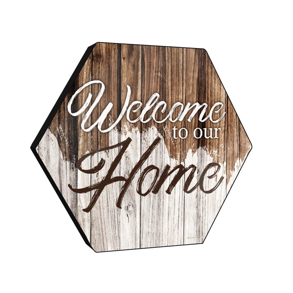Family Collection (Welcome To Our Home) KNEXAGON® Wood Print WPHEX7613