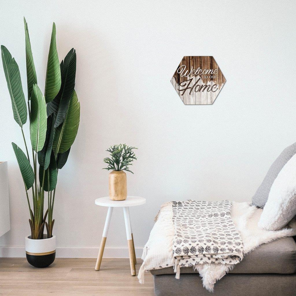 Family Collection (Welcome To Our Home) KNEXAGON® Wood Print WPHEX7613