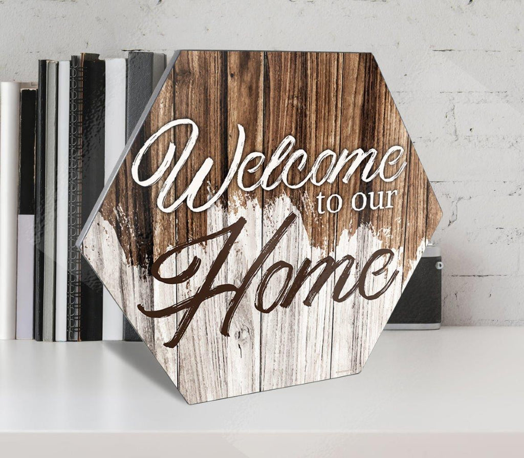 Family Collection (Welcome To Our Home) KNEXAGON® Wood Print WPHEX7613