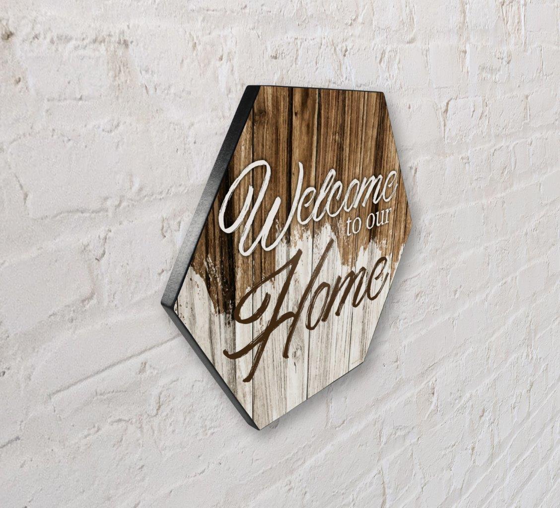 Family Collection (Welcome To Our Home) KNEXAGON® Wood Print WPHEX7613