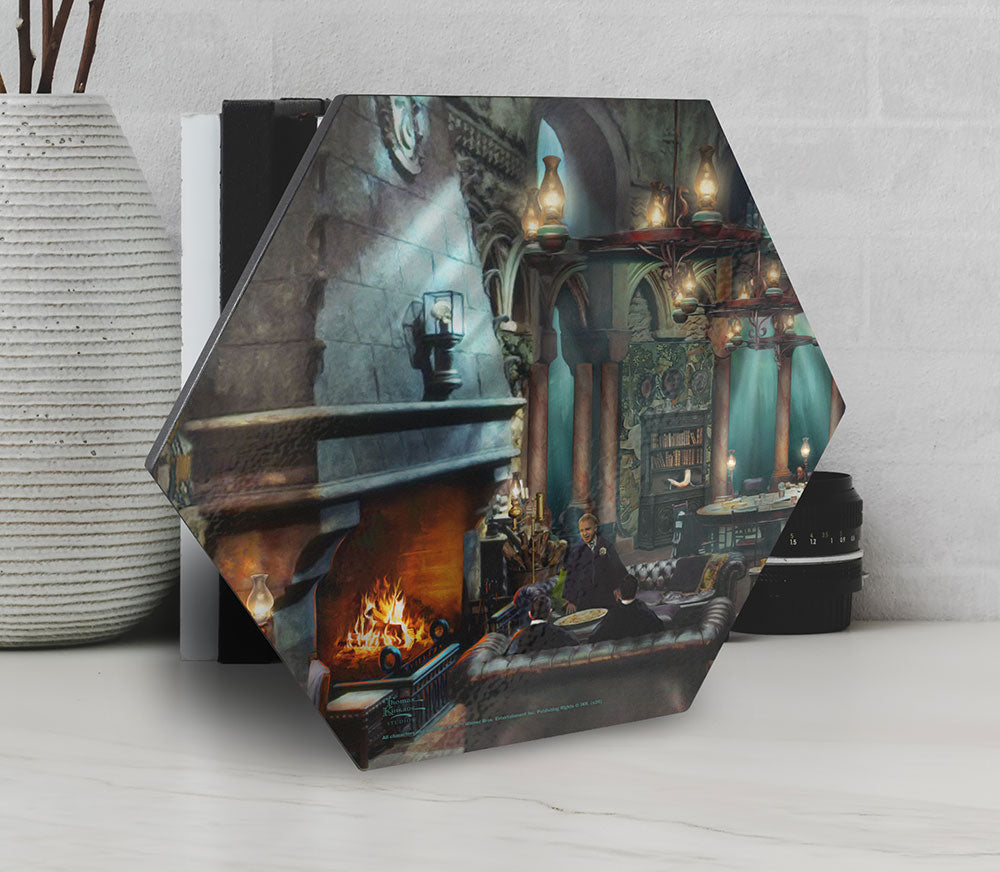 Harry Potter Thomas Kinkade Studios (Slytherin Room) 11.5" x 10" KNEXAGON™ Wood Print WPHEX7770