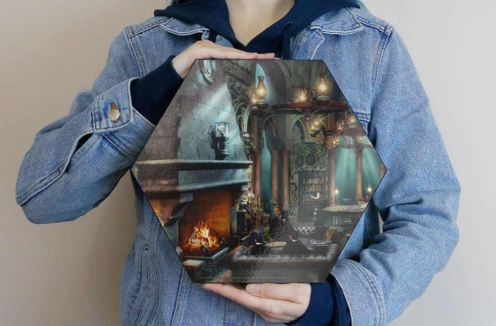 Harry Potter Thomas Kinkade Studios (Slytherin Room) 11.5" x 10" KNEXAGON™ Wood Print WPHEX7770