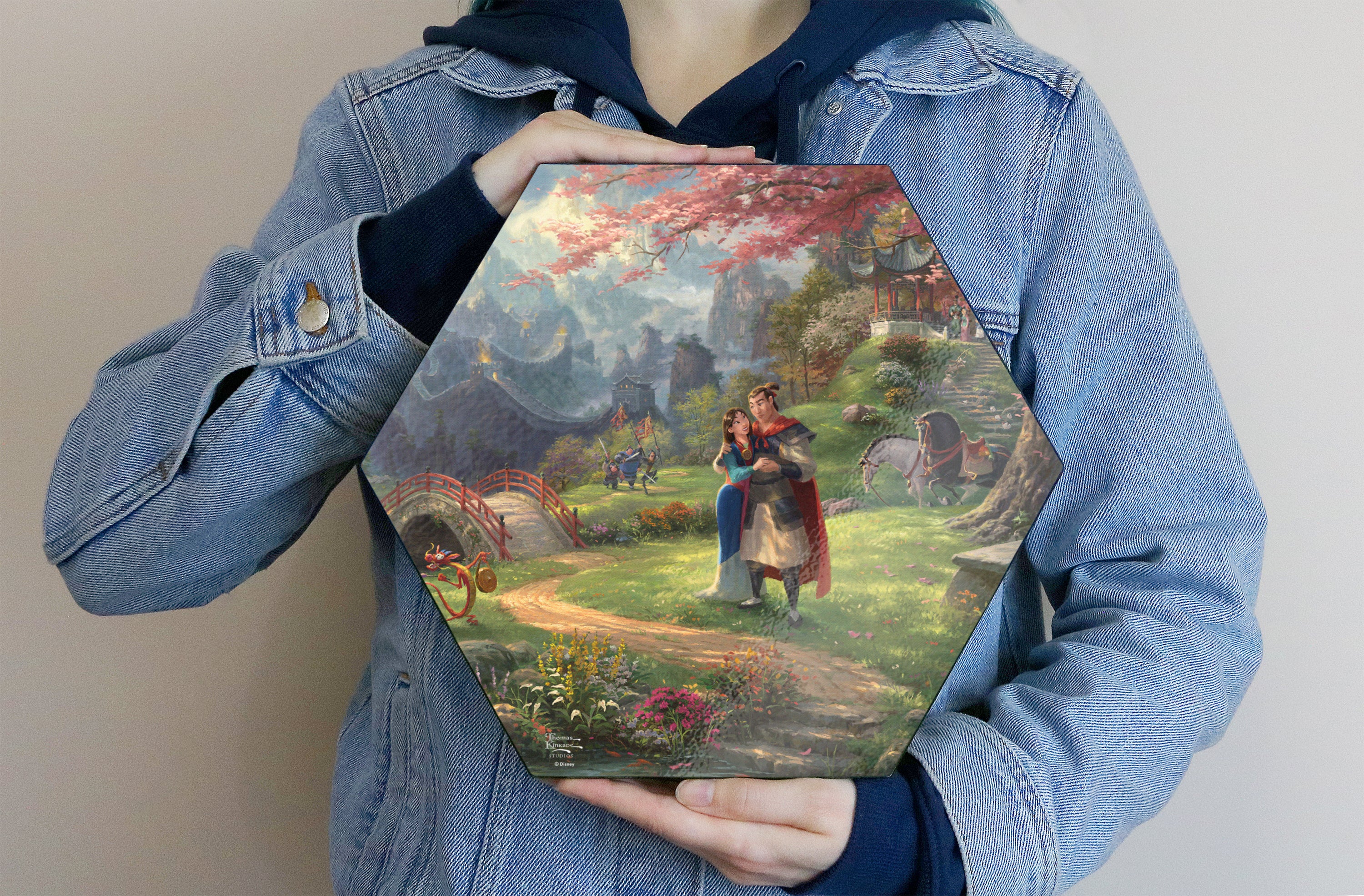 Disney (Mulan Blossoms of Love) KNEXAGON® Wood Print WPHEX8007