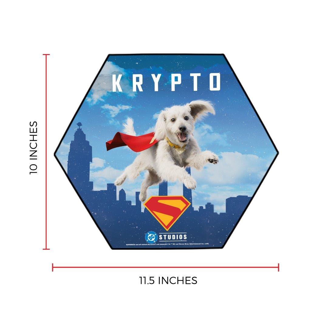 Superman (2025) (Krypto in the Sky) 11.5" X 10" KNEXAGON Wood Print WPHEX8015