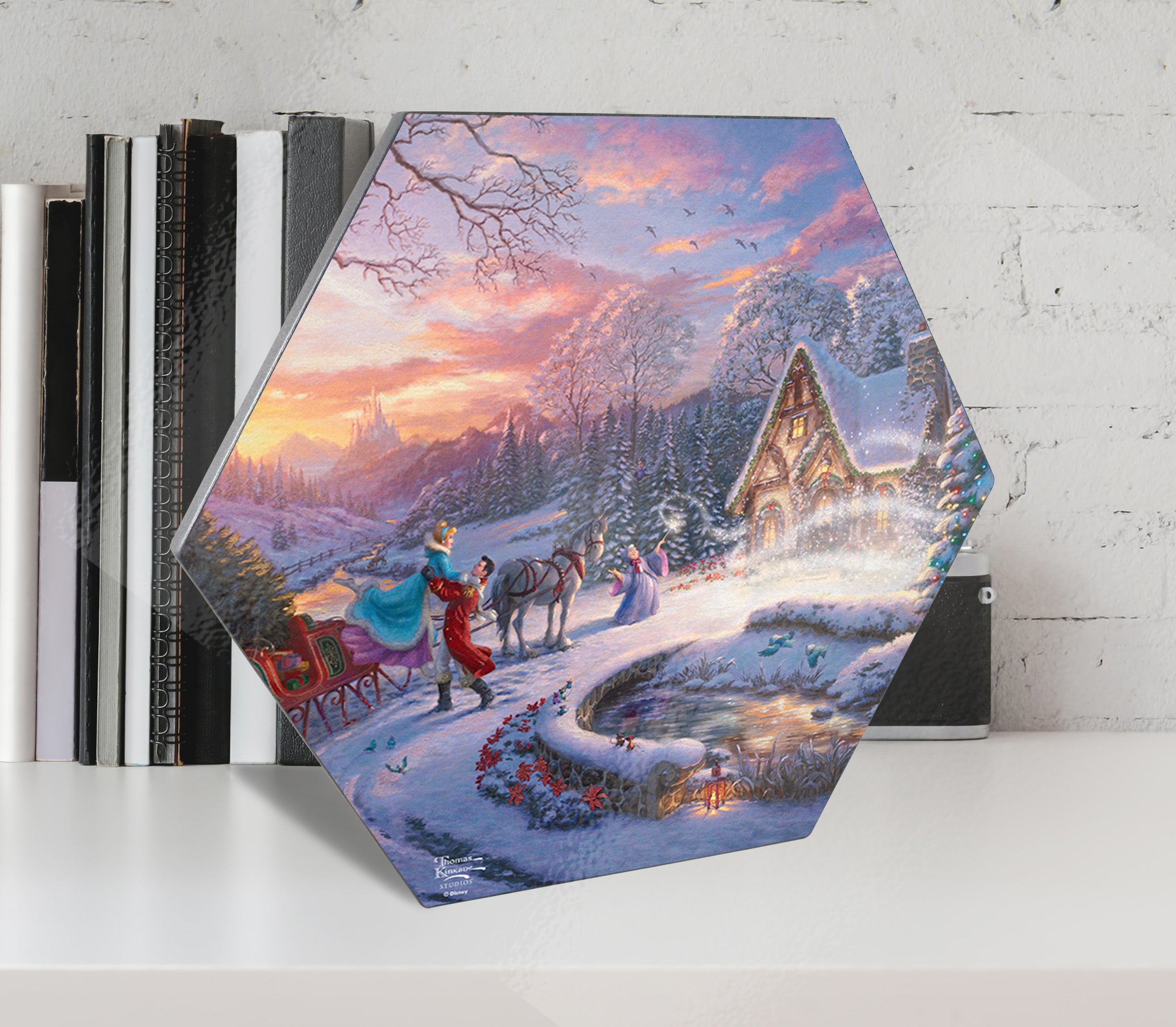 Disney (Cinderella Bringing Home the Tree) KNEXAGON® Wood Print WPHEX8244