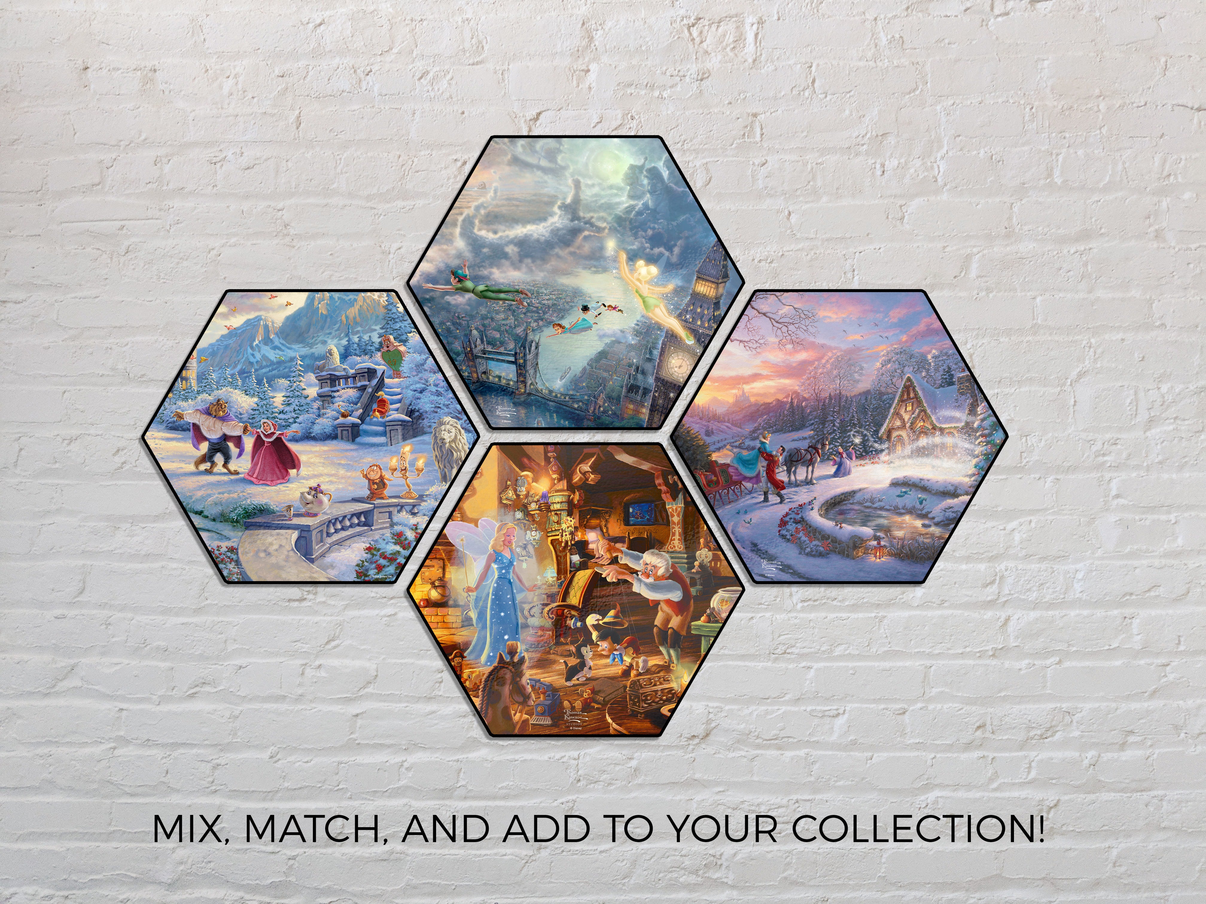 Disney (Cinderella Bringing Home the Tree) KNEXAGON® Wood Print WPHEX8244