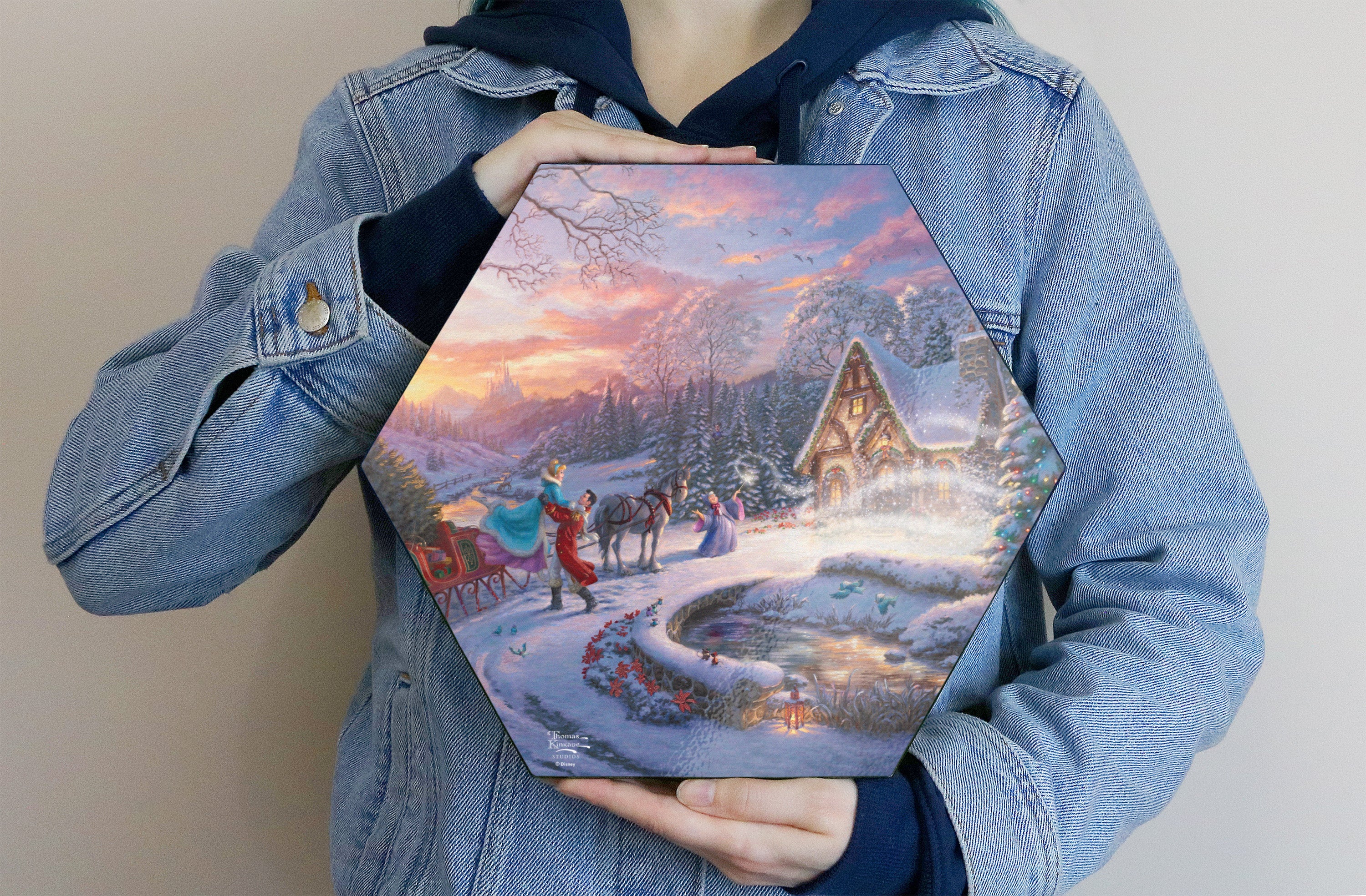 Disney (Cinderella Bringing Home the Tree) KNEXAGON® Wood Print WPHEX8244